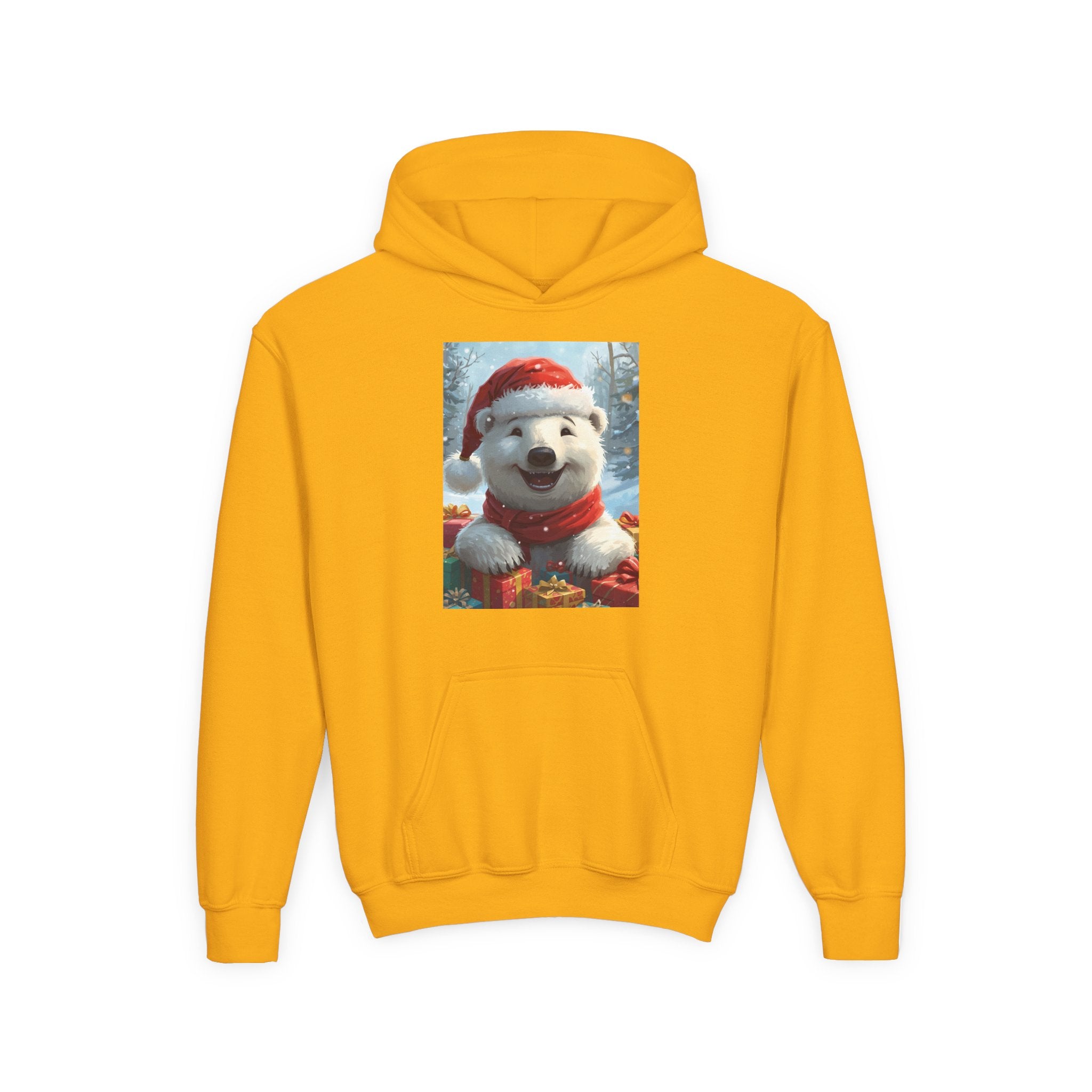 Christmas Bear Youth Heavy Blend Hooded Sweatshirt