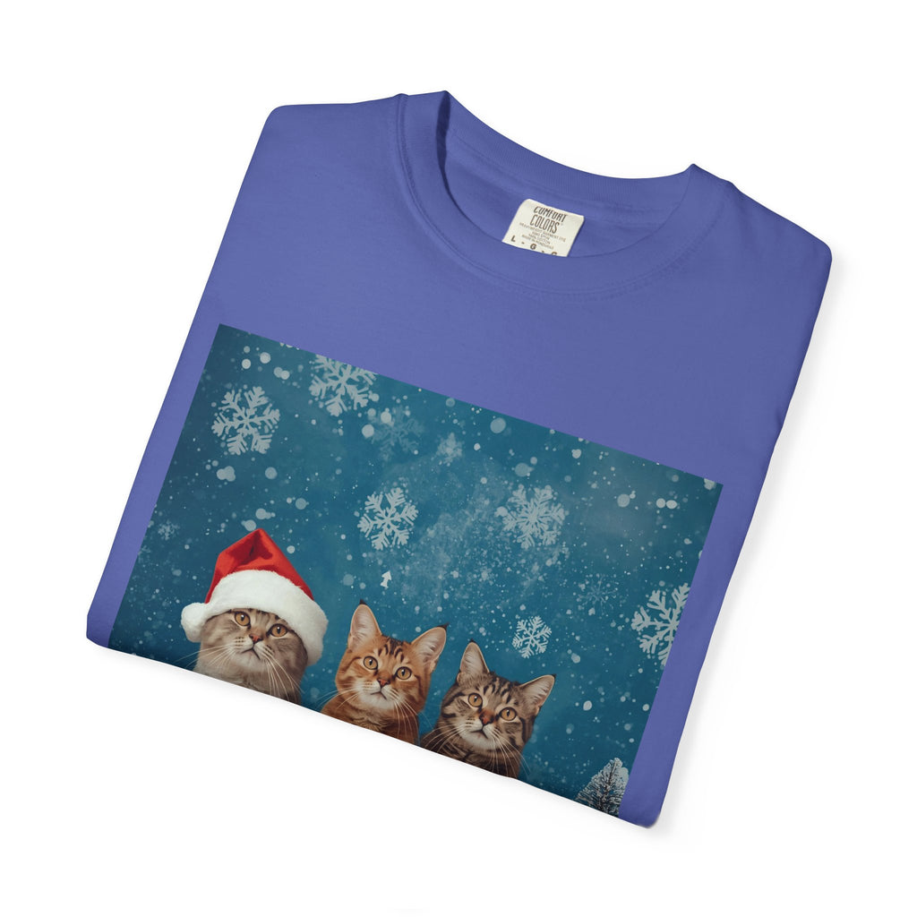 Cute Christmas Festive Cat Christmas T-Shirt, Holiday Shirt, Gift for Cat Lovers, Winter Apparel, Unisex Tee
