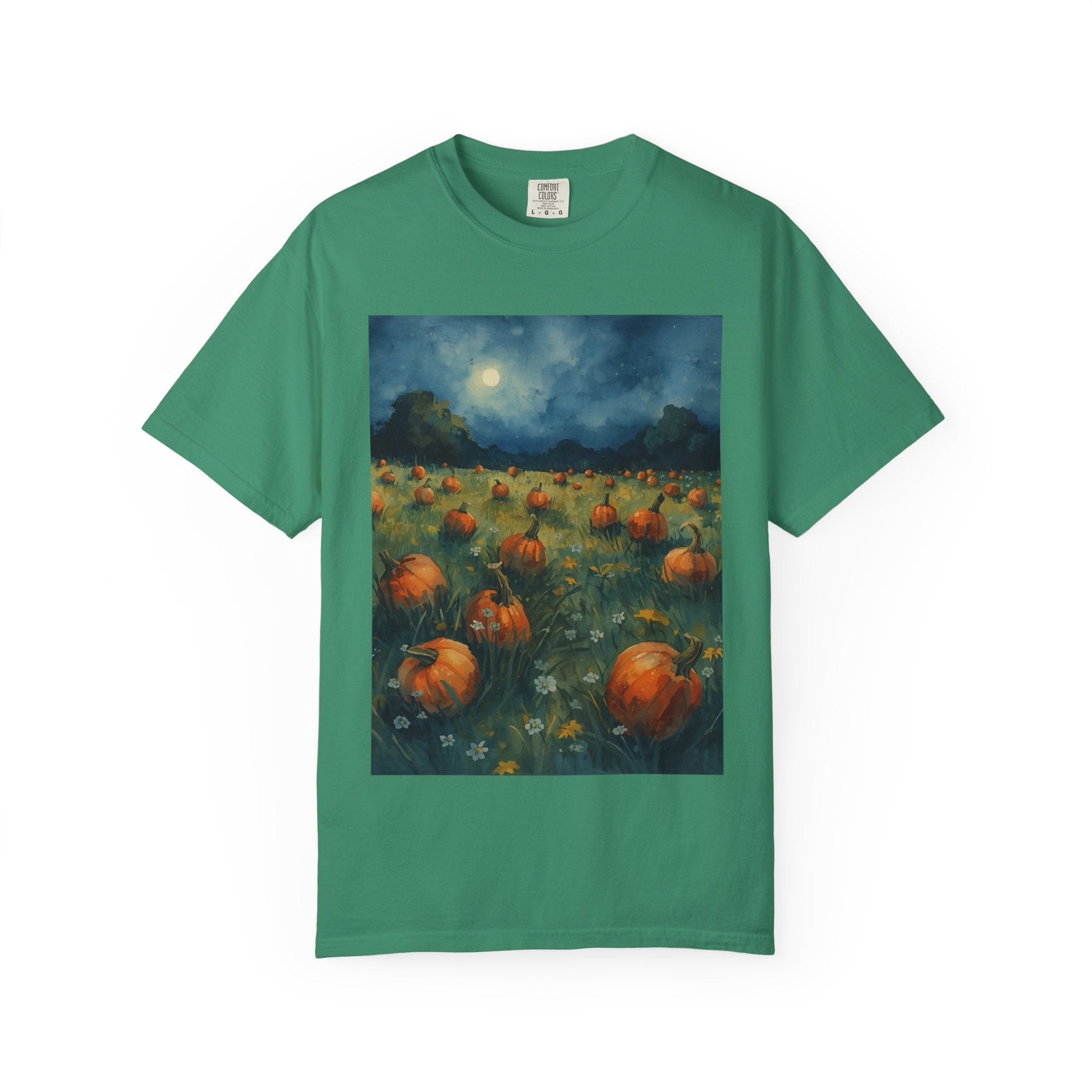 Pumpkin Patch Moonlit T-shirt | Fall Harvest Tee | Halloween Shirt | Unisex Autumn Apparel | Cozy Gift for Pumpkin Lovers