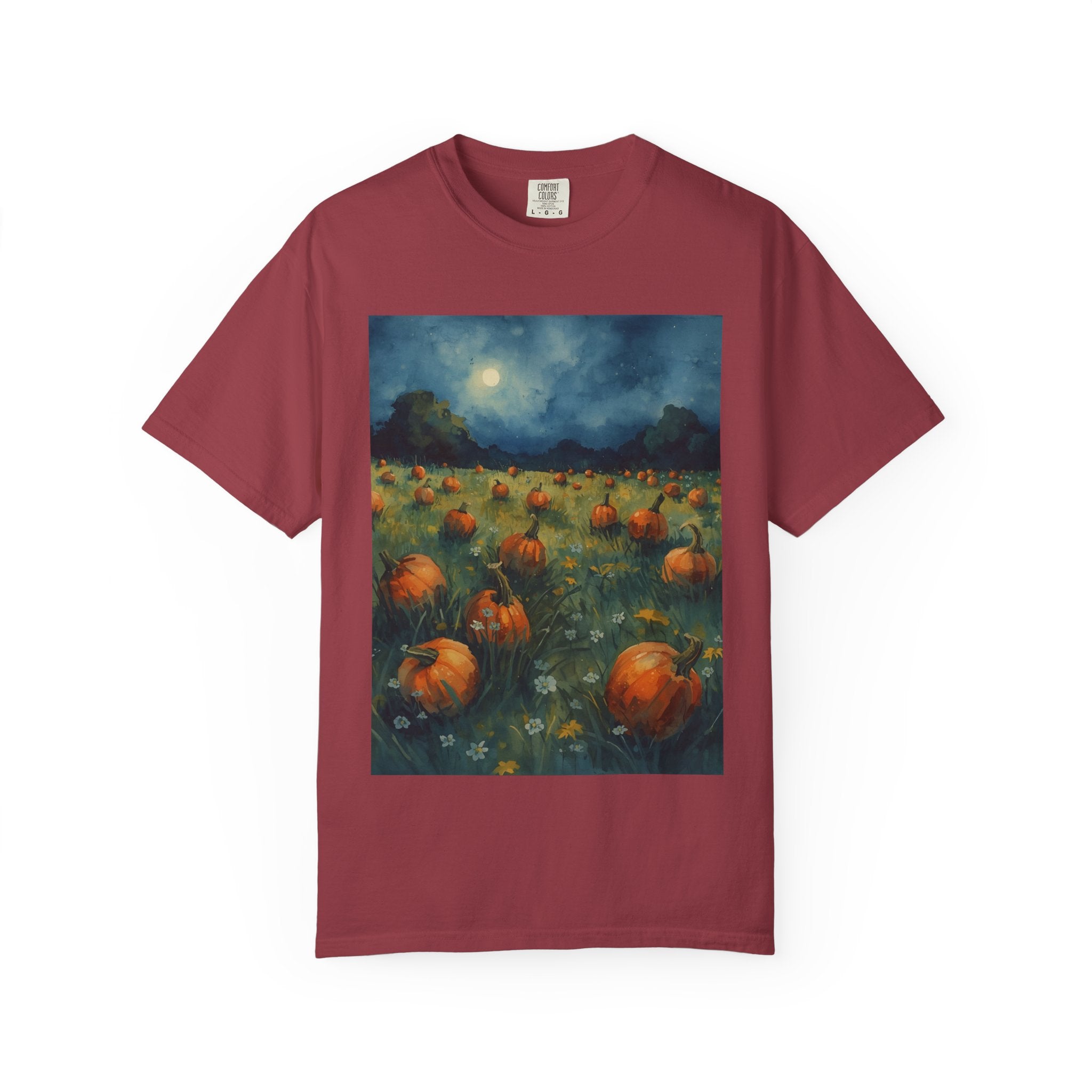 Autumn Pumpkin Field T-shirt | Unisex Fall Tee, Cozy Graphic Shirt, Halloween Gift, Harvest Fashion, Seasonal Wear, Pumpkin Lovers
