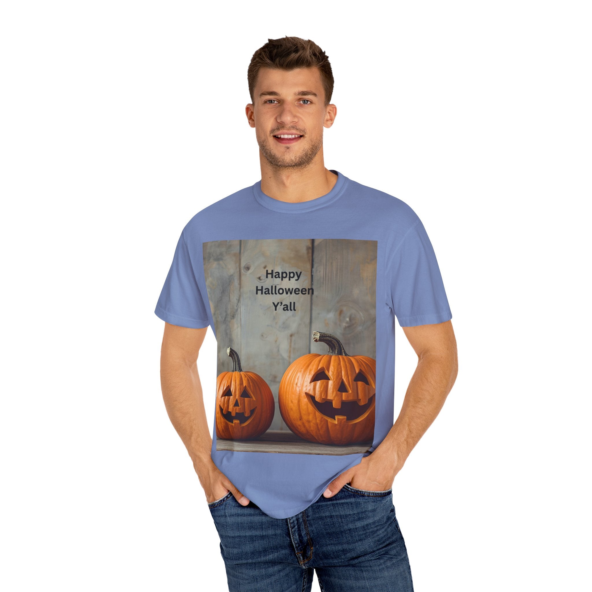 Happy Halloween Unisex T-Shirt, Spooky Fall Tee, Pumpkin Graphic Shirt, Halloween Costume Top, Fall Celebration Wear