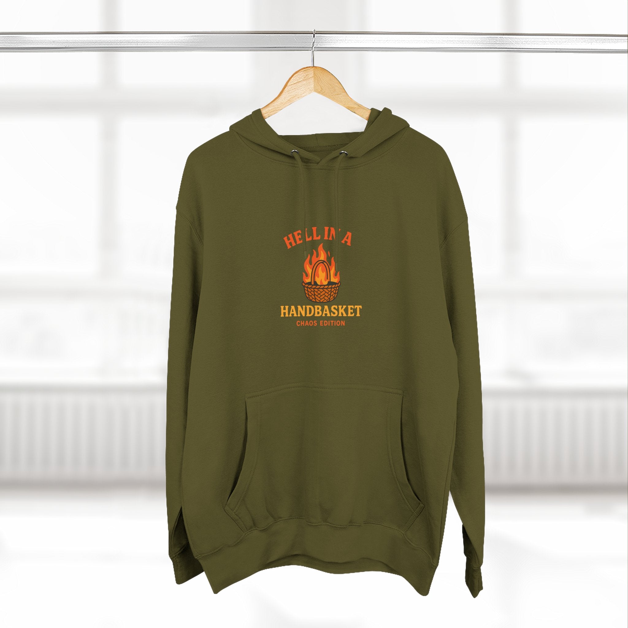 Hell In A HandBasket Funny Three-Panel Fleece Hoodie