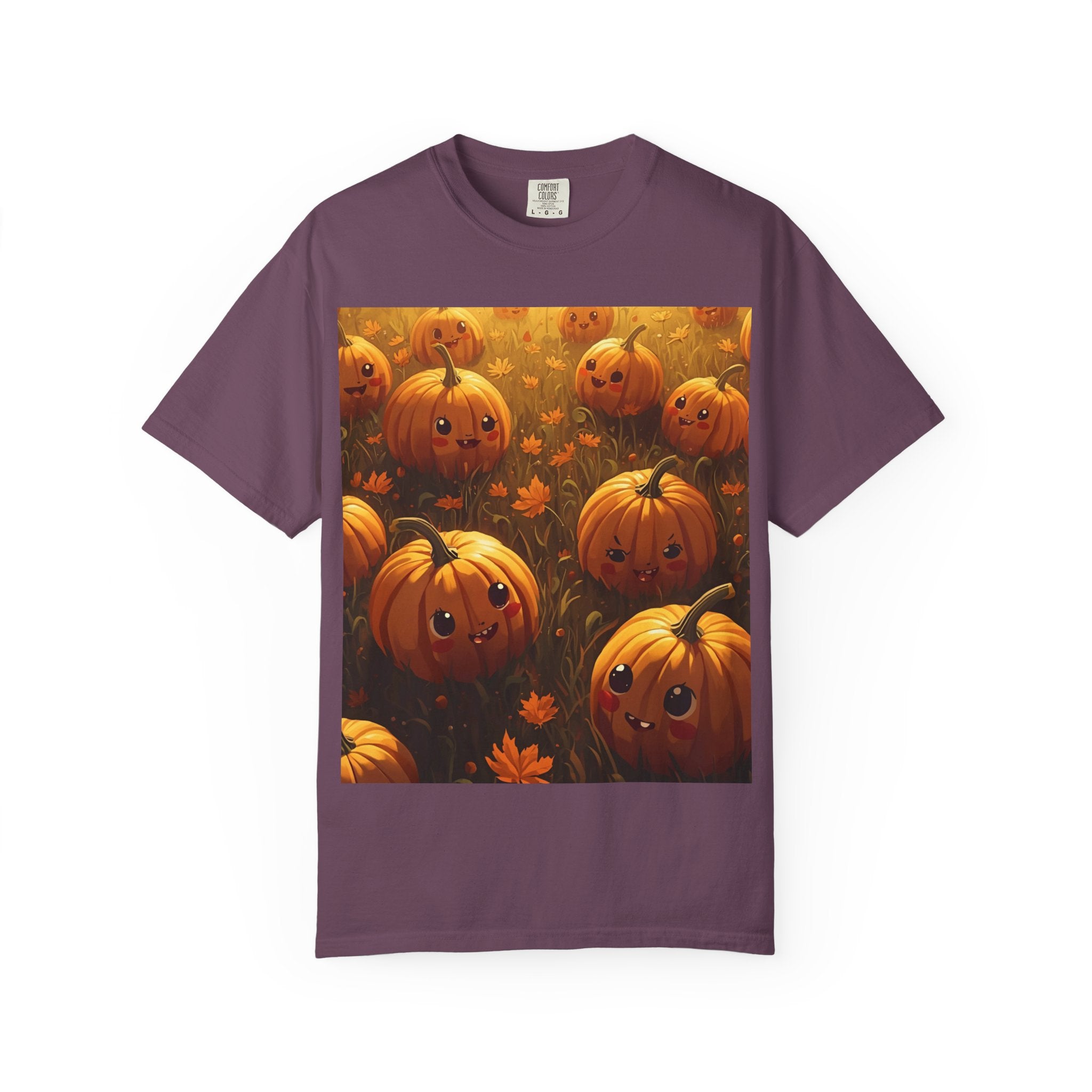 Cute Pumpkin Graphic T-Shirt, Fall Fashion, Halloween Tee, Autumn Wear, Unisex Garment-Dyed Shirt, Seasonal Gift