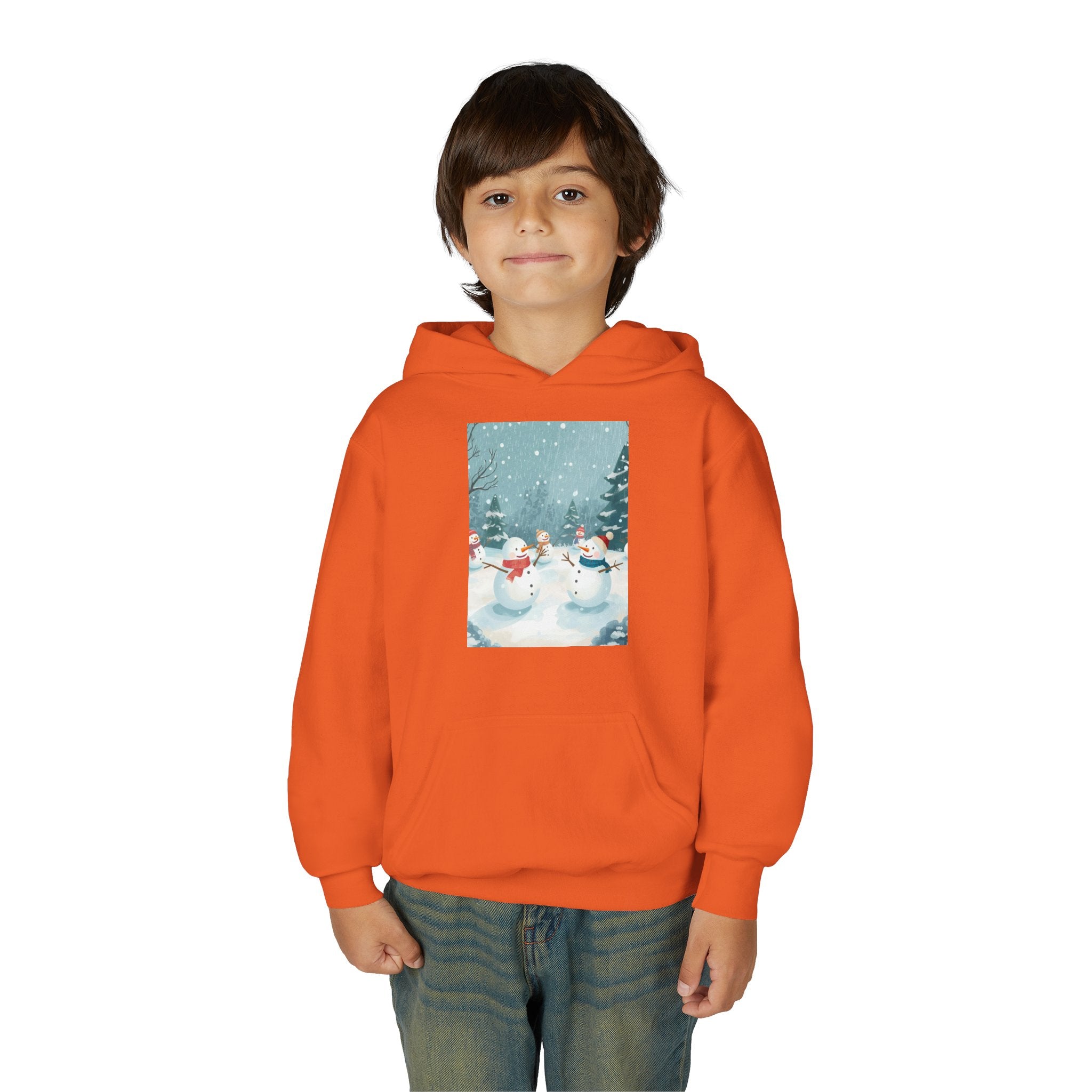 Festive Snowman Hoodie for Kids, Winter Sweatshirt, Christmas Gift, Holiday Apparel, Cozy Winter Wear