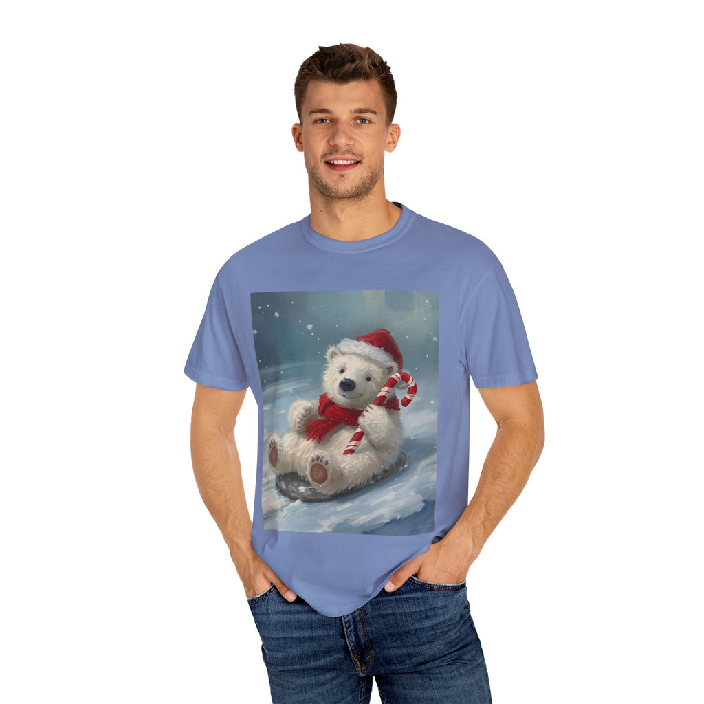 Cozy Christmas Bear T-Shirt, Winter Apparel, Holiday Gift, Family Matching Tee, Cute Polar Bear Design, Festive Outfit