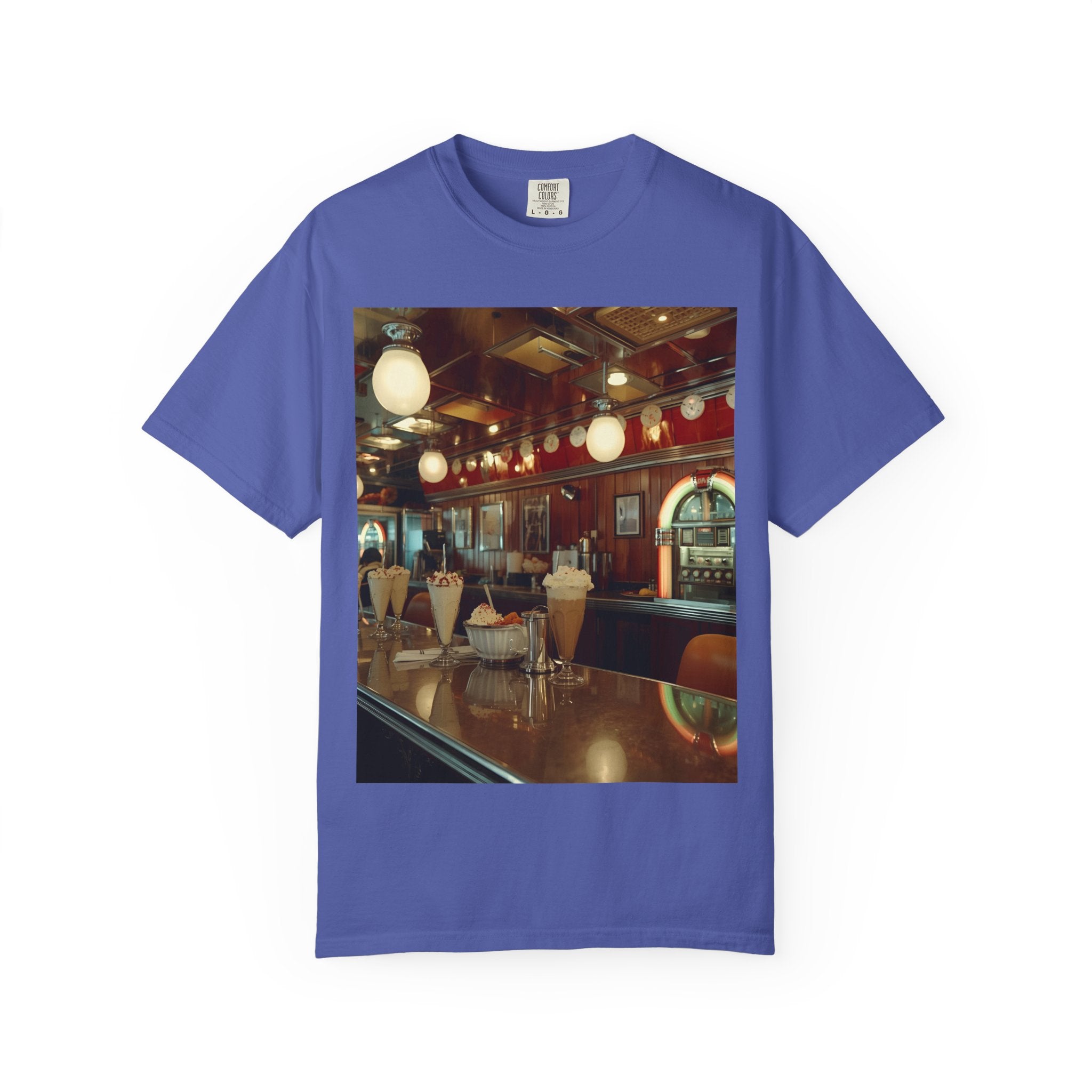 Cozy Cafe Vibe T-Shirt | Unisex Garment-Dyed Tee for Casual Outings, Vintage Style, Ice Cream Lovers, Retro Aesthetic, Everyday Wear