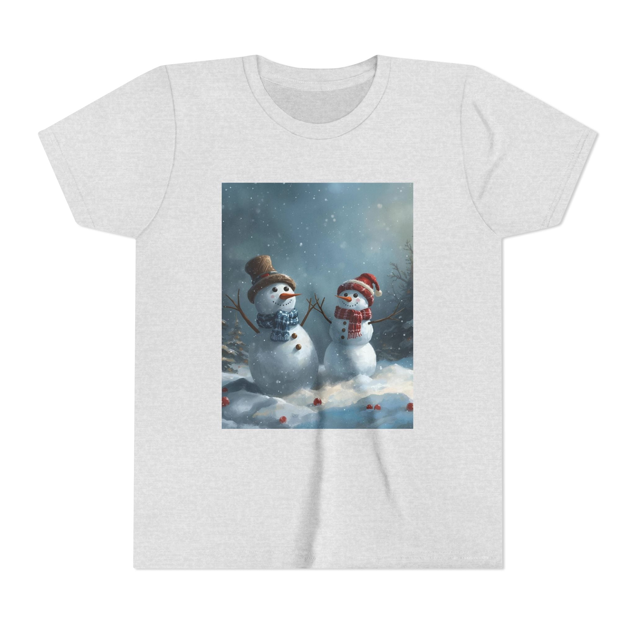 Youth Christmas Snowman Tee, Winter T-Shirt, Christmas Gift, Holiday Apparel, Kids Winter Wear, Cute Snowman Design