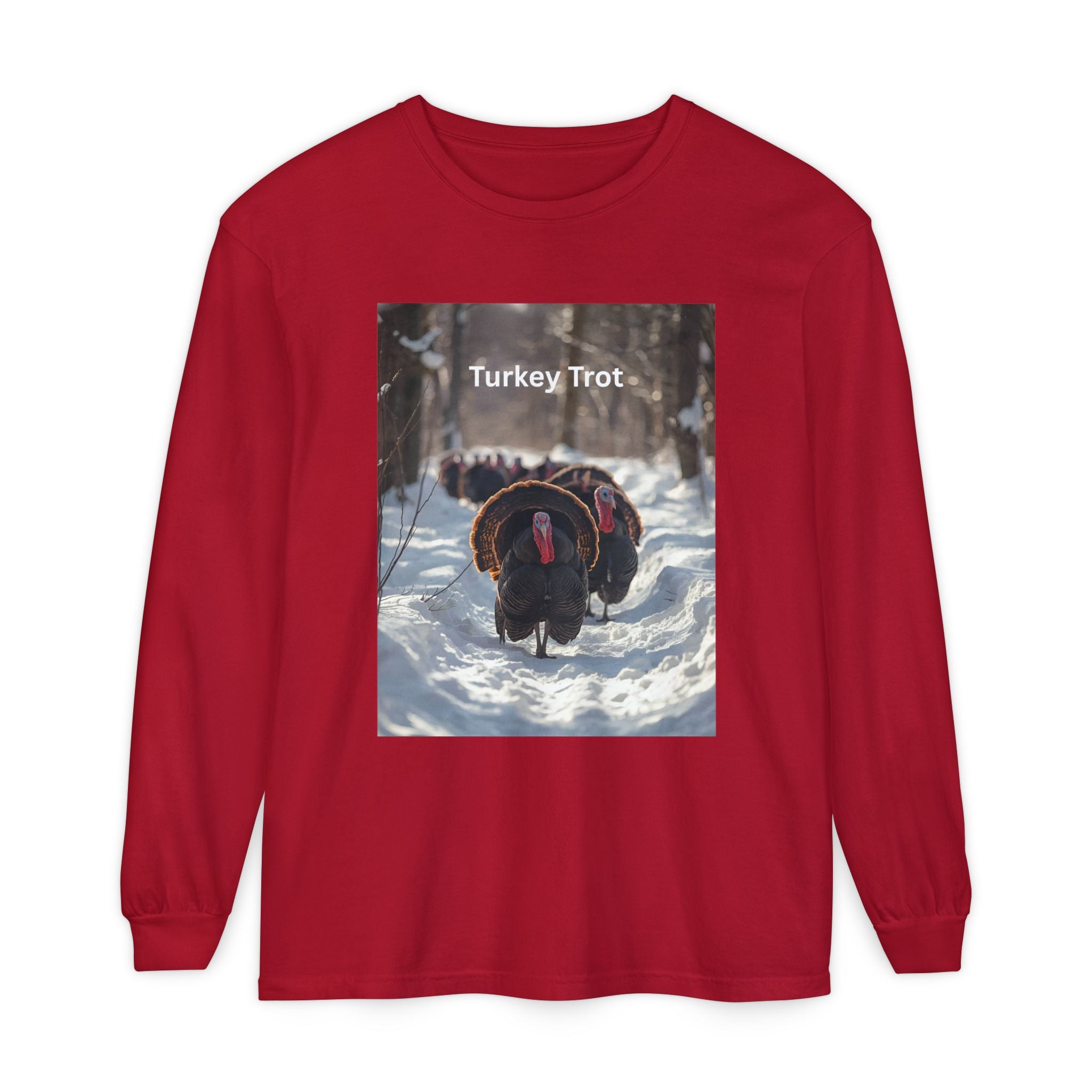 Turkey Trot Long Sleeve T-Shirt, Fall Festival Apparel, Thanksgiving Celebration Top, Unisex Holiday Shirt, Comfortable Everyday Wear