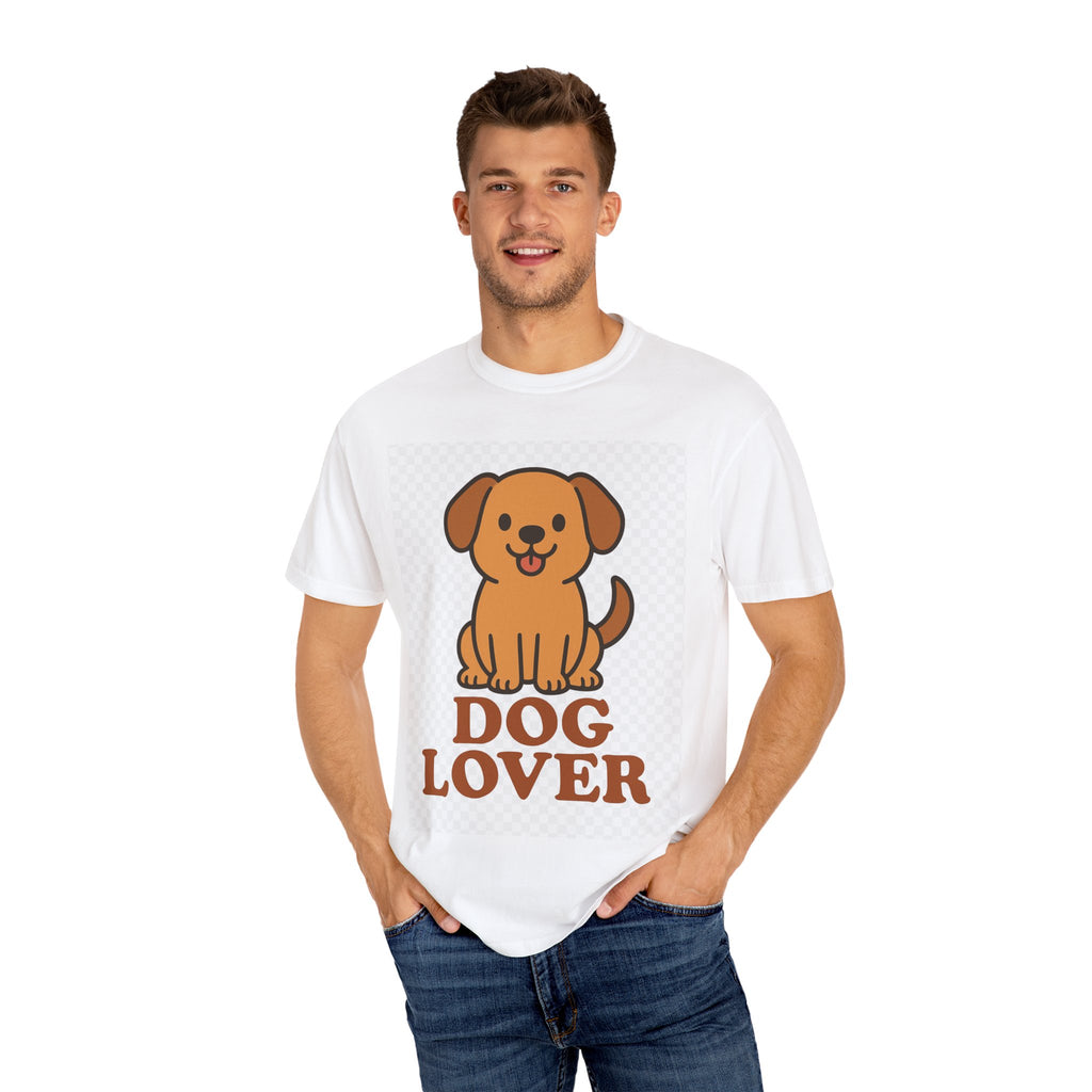 Dog Lover Garment-Dyed T-Shirt, Cute Animal Tee, Pet Parent Gift, Casual Dog Shirt, Unisex Doggy Apparel