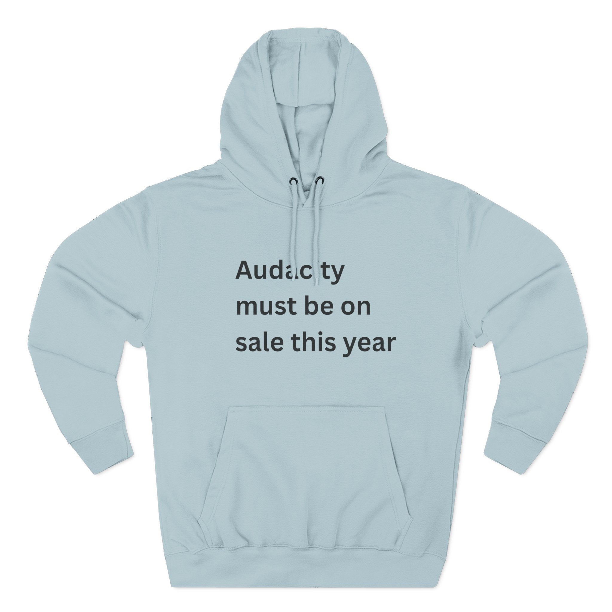 Audacity Fleece Hoodie | Motivational Hoodie, Gift for Friends, Cozy Casualwear, Perfect for Winter, Funny Quote Sweatshirt