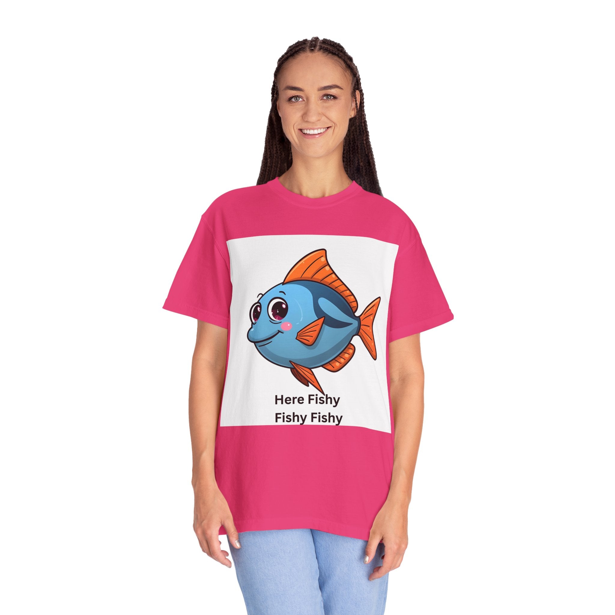 Here Fishy Fishy Fishy Unisex Garment-Dyed T-shirt