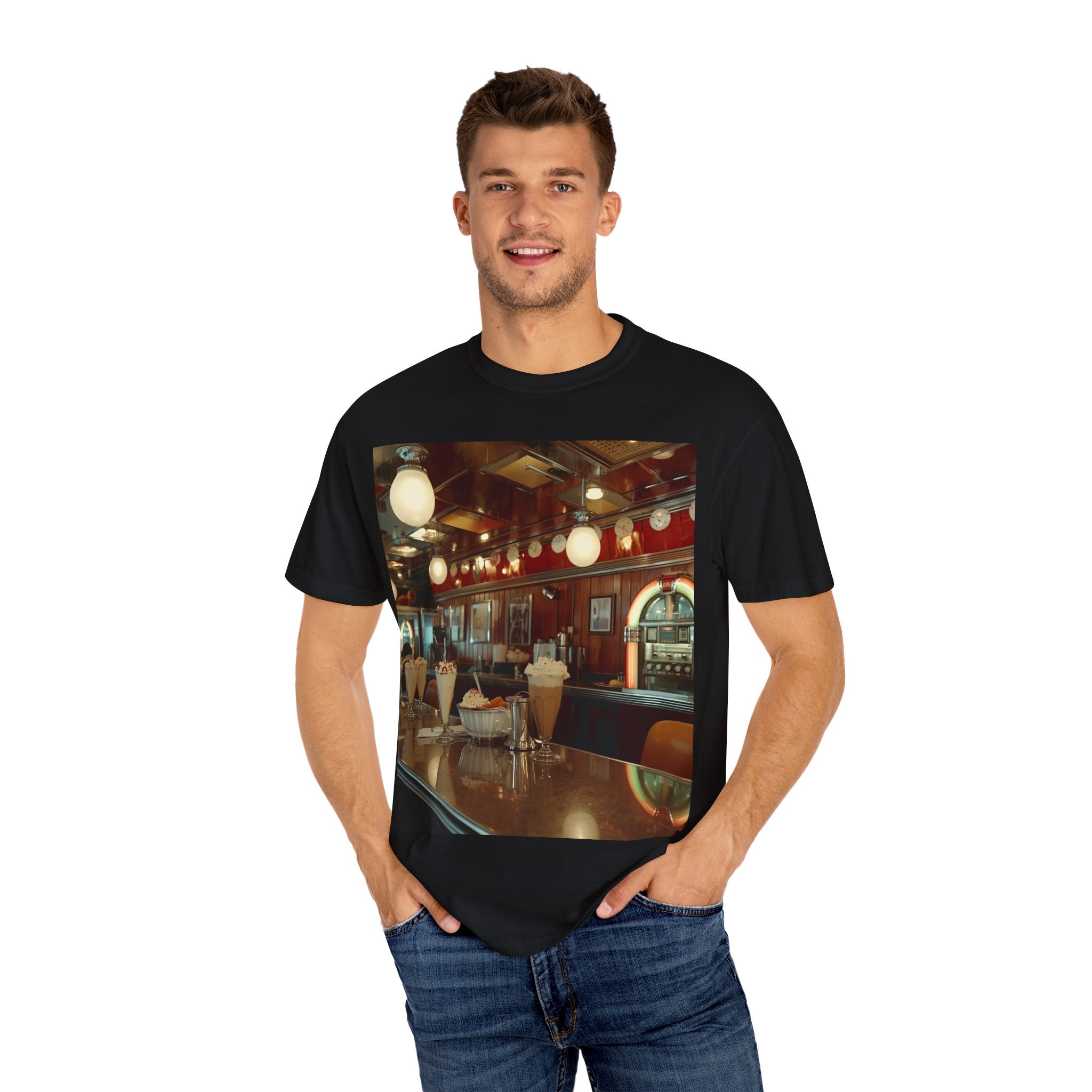 Cozy Vintage Café Vibe Unisex T-shirt, Casual Tee, Retro Style, Gift for Coffee Lovers, Summer Fashion, Everyday Wear