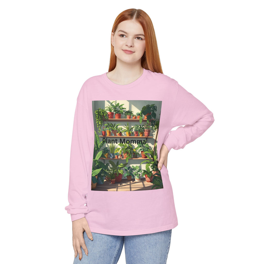 Plant Momma Long Sleeve T-Shirt, Perfect for Plant Lovers, Gardening Gifts, Eco-friendly Fashion, Casual Wear, Spring Celebrations
