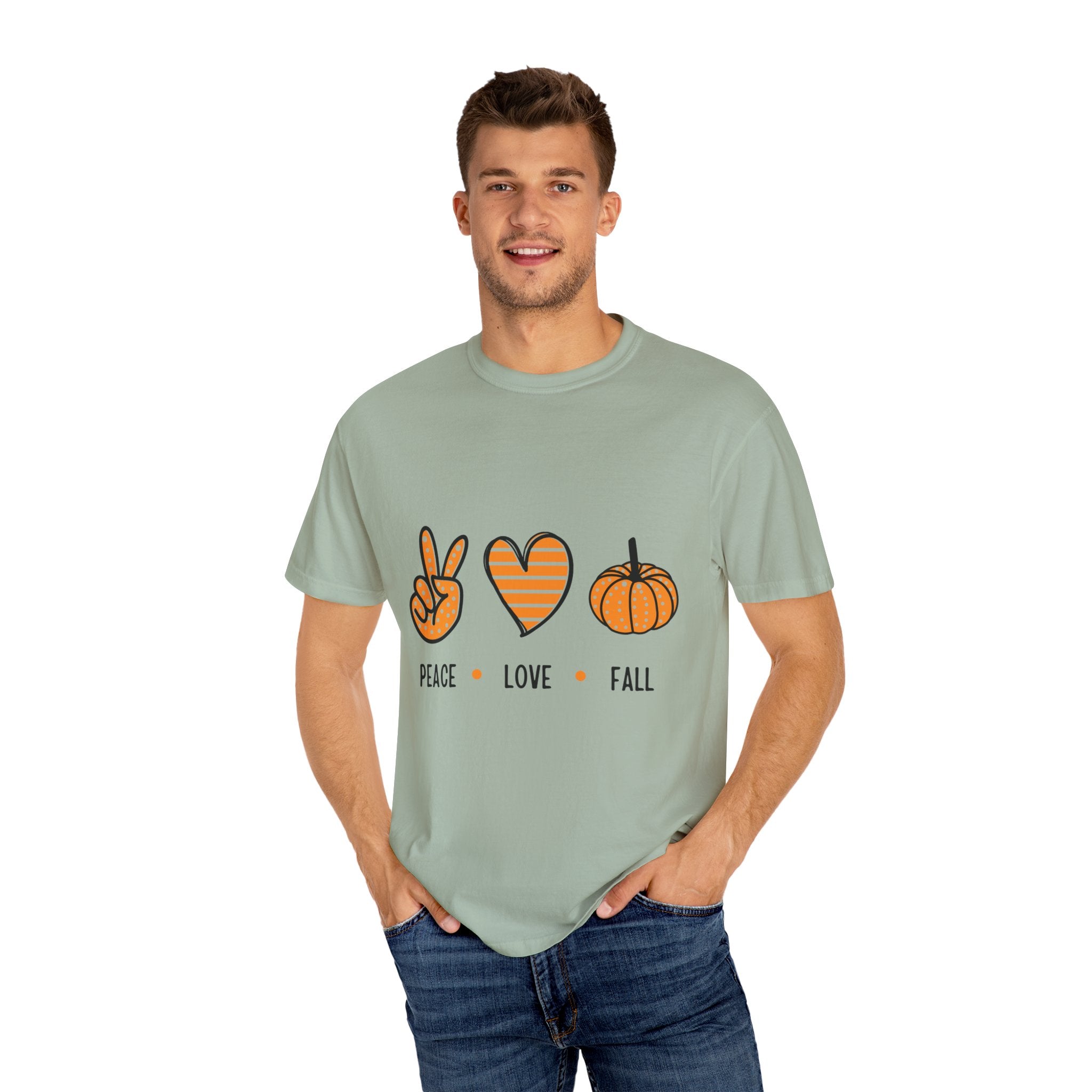 Autumn Vibes T-Shirt, Peace Love Fall Tee, Unisex Fall Shirt, Casual Harvest Top, Thanksgiving Gift, Cozy Seasonal Wear