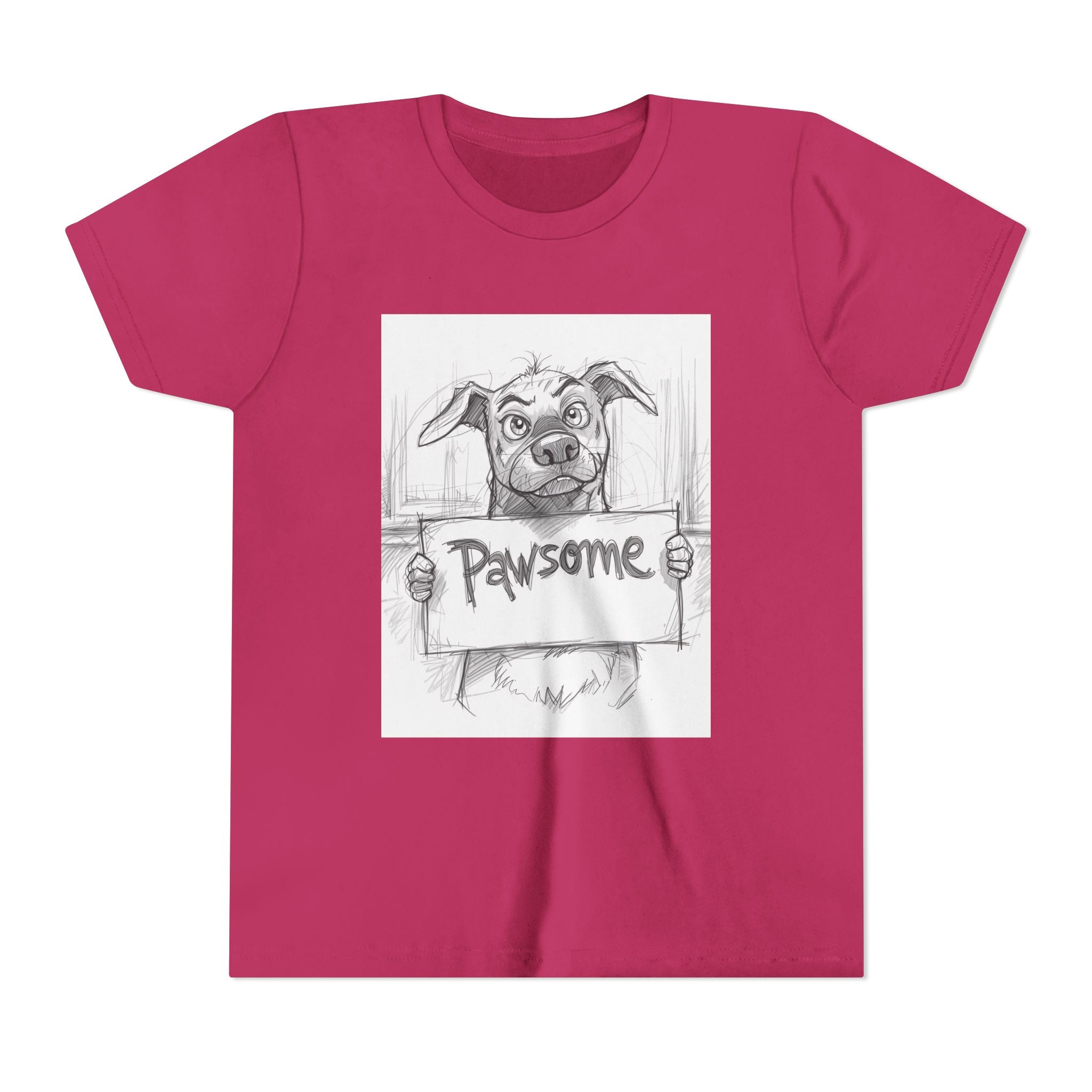 Pawsome Youth Tee - Adorable Dog Design, Gift for Animal Lovers, Birthday, Back to School, Fun Pet Shirt, Kids' Fashion
