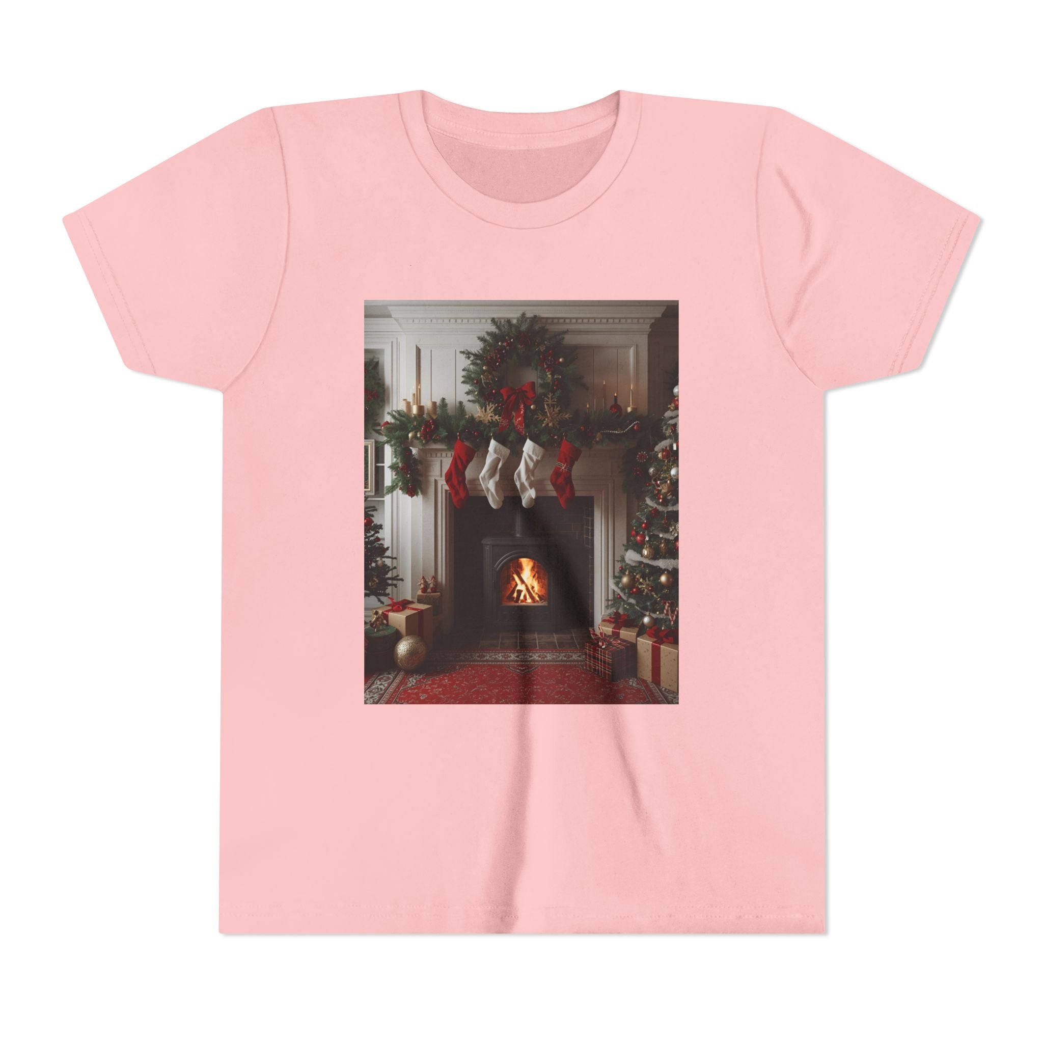 Cozy Christmas Youth Tee, Holiday Gift for Kids, Festive Short Sleeve Shirt, Winter Wear, Family Photos, Christmas Apparel