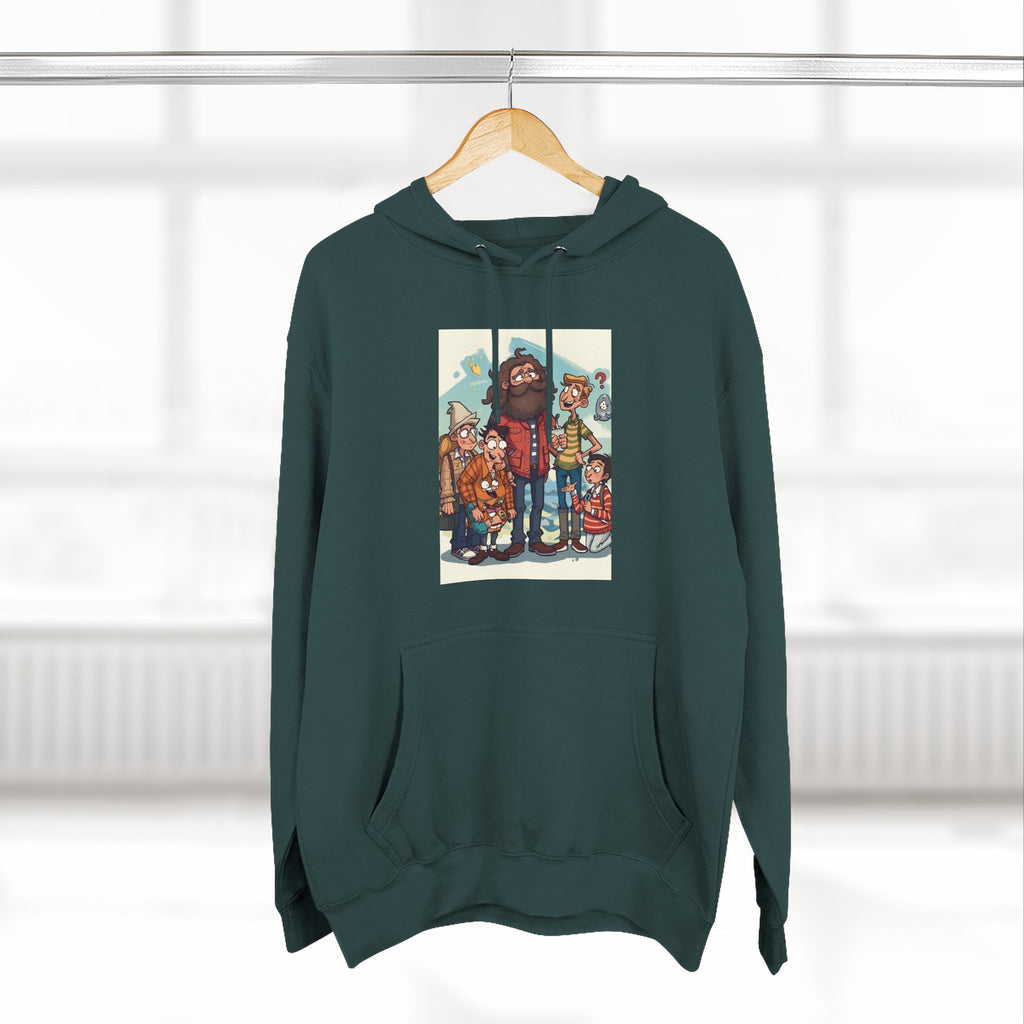 Cozy Family Fun Hoodie, Three-Panel Fleece Sweatshirt, Gift for Parents, Casual Wear, Holiday Apparel, Winter Fashion