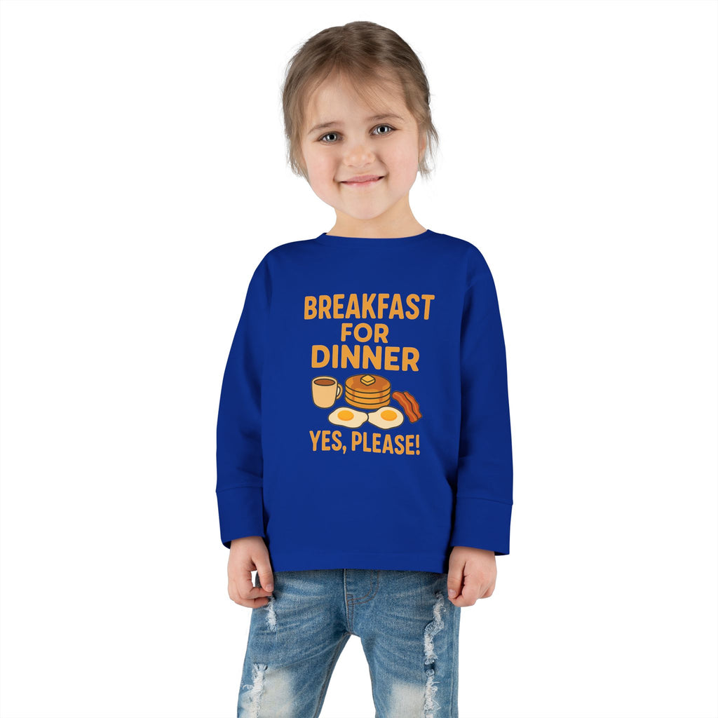 Breakfast For Dinner Toddler Long Sleeve Tee