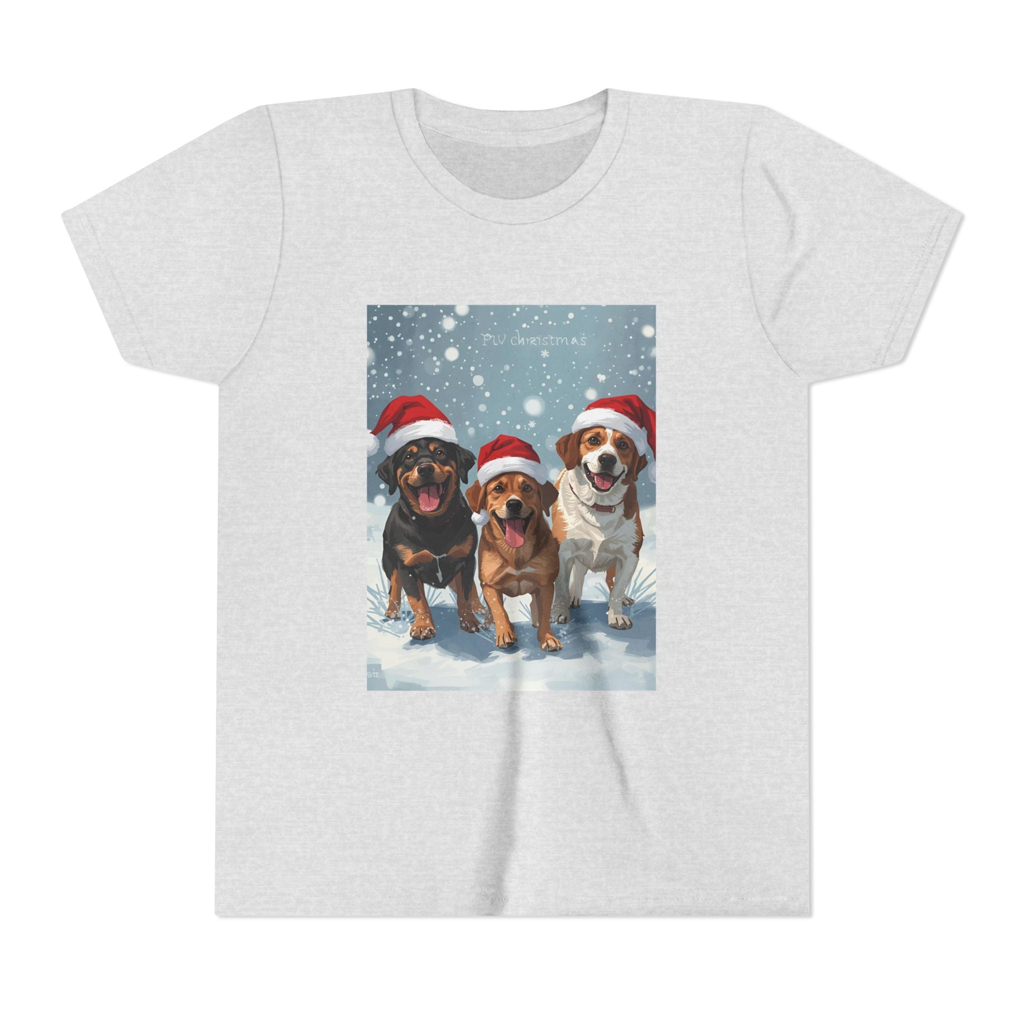 Cute Christmas Dogs Youth Short Sleeve Tee