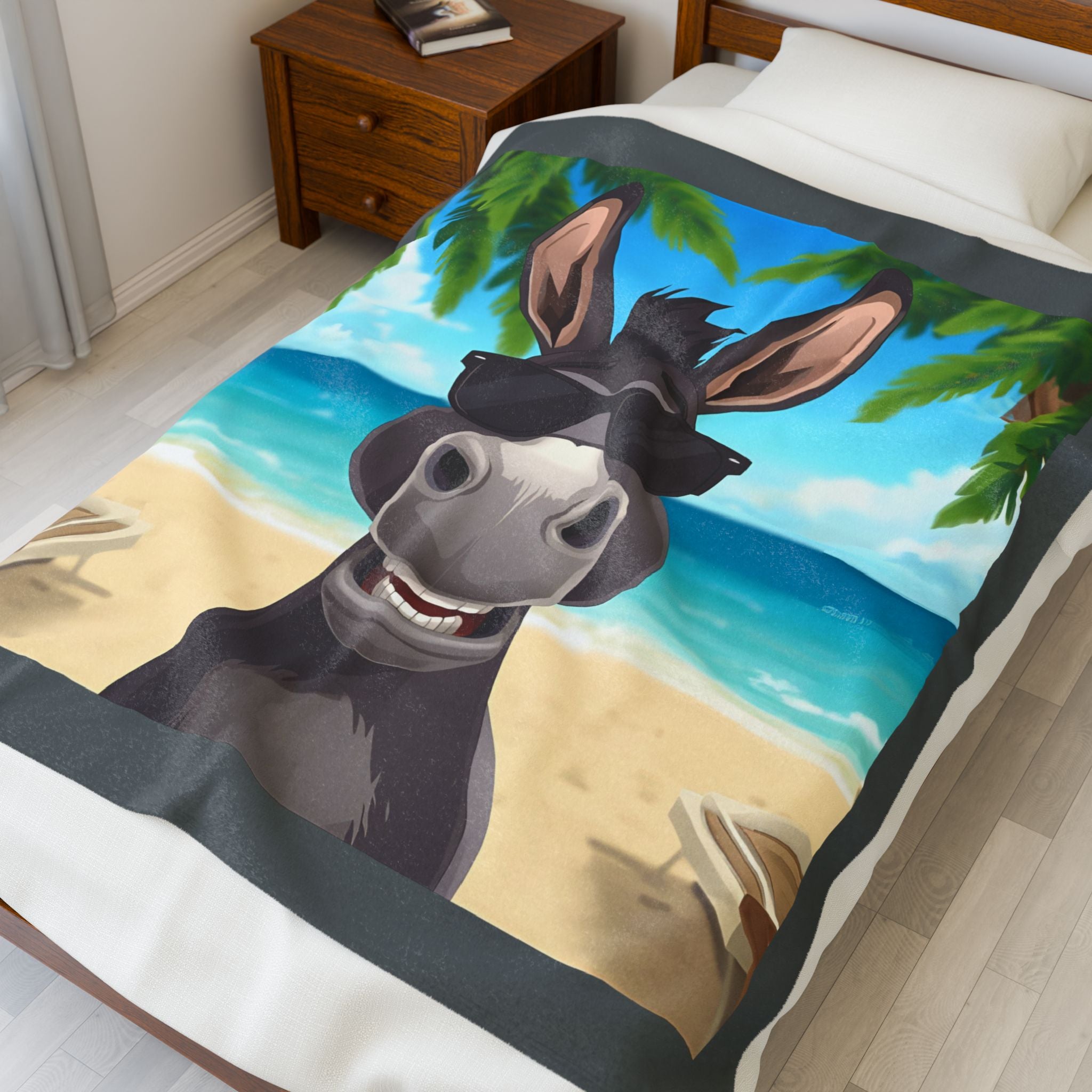 Funny Donkey Plush Blanket - Cozy Gift for Animal Lovers, Perfect for Home Decor, Beach Days, or Snuggle Time