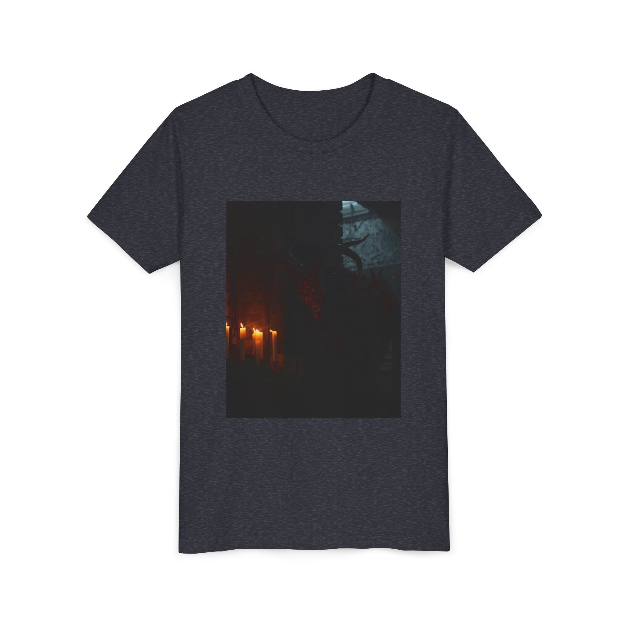 Spooky Halloween Pumpkin Shadow Youth Short Sleeve Tee