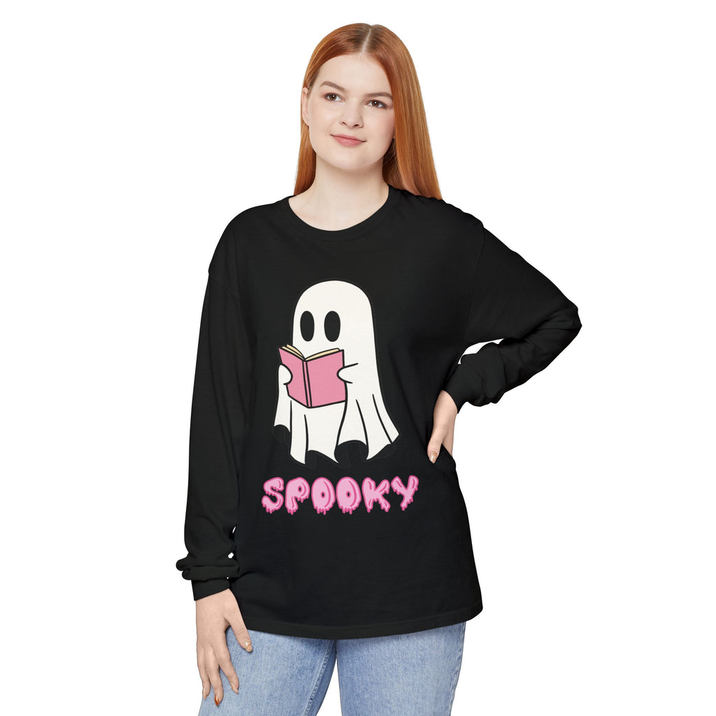 Spooky Ghost Long Sleeve T-Shirt, Halloween Shirt, Unisex Tee, Cozy Casual Apparel, Ghost Reading Book Design, Perfect for Fall [...]