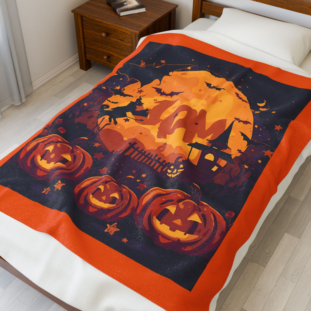 Halloween Joy Mom Velveteen Plush Blanket