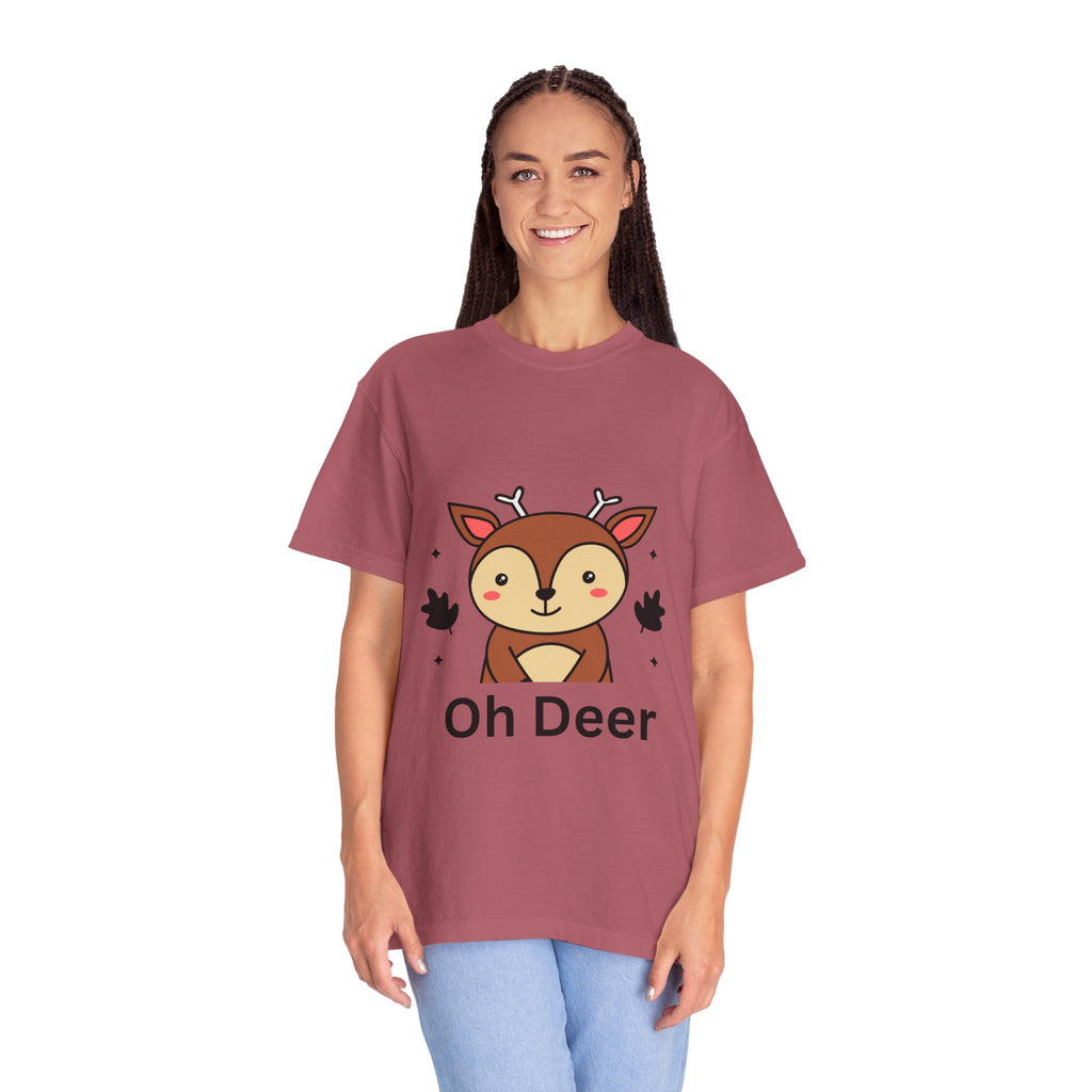 Cute Animal Graphic T-Shirt, Oh Deer Tee, Gift for Animal Lovers, Funny Shirt for Family, Casual Wear, Unisex Fashion