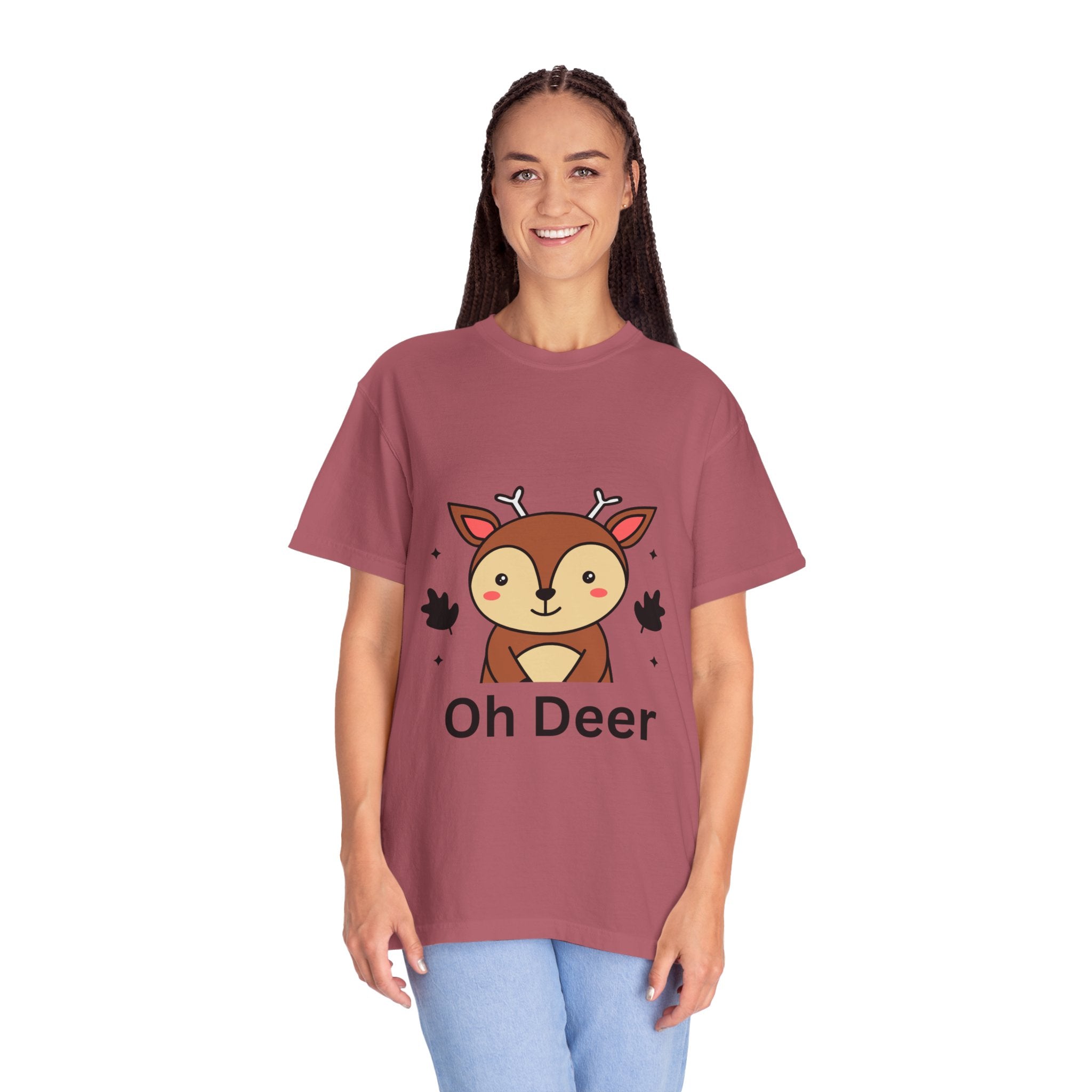 Cute Animal Graphic T-Shirt, Oh Deer Tee, Gift for Animal Lovers, Funny Shirt for Family, Casual Wear, Unisex Fashion