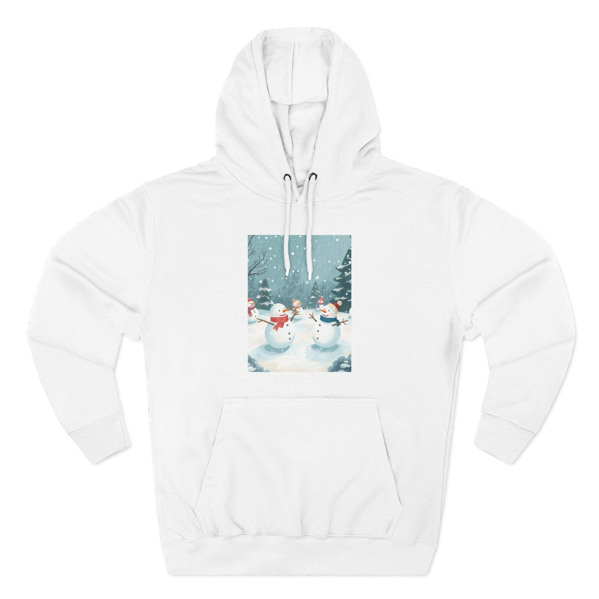 Cozy Snowman Hoodie, Winter Apparel, Holiday Gift, Christmas, Fleece Hoodie, Seasonal Style, Cold Weather Wear