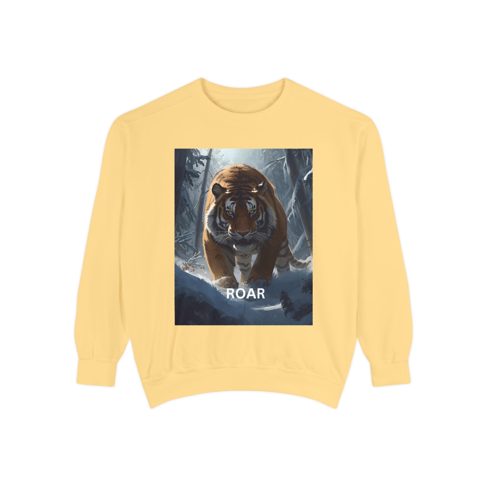 Tiger Roar Snow Unisex Garment-Dyed Sweatshirt