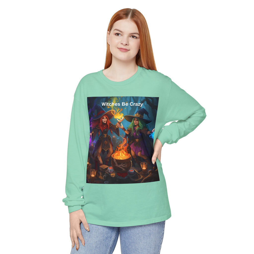 Spooky Halloween Witches Be Crazy Long Sleeve T-Shirt, Halloween Top, Witchy Apparel, Unisex Shirt, Spooky Gift, Casual Wear