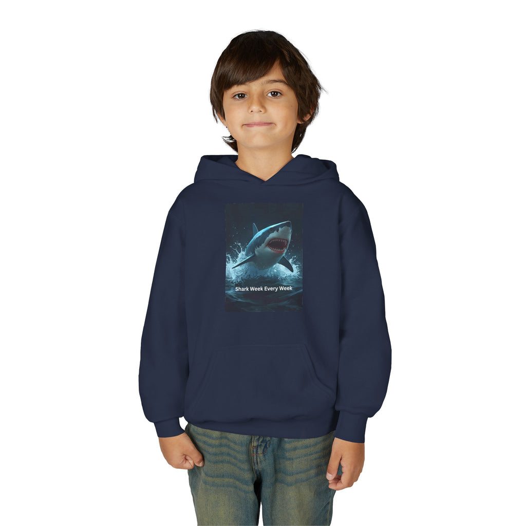 Shark Week Youth Hoodie - Fun, Comfortable Sweatshirt for Ocean Lovers, Kids Merchandise, Gift for Summer, Adventure Apparel, Sea Life Style