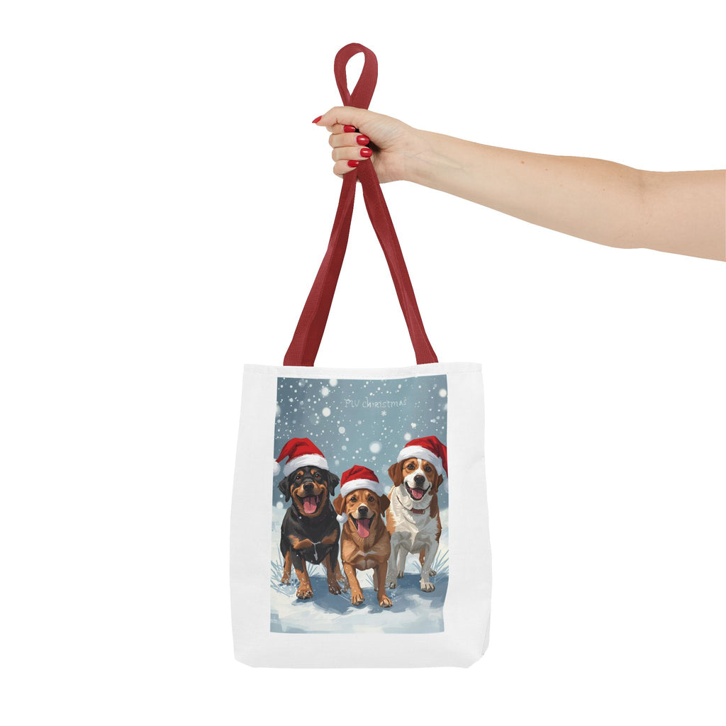 Christmas Dogs Tote Bag | Festive Pet Lover Gift, Snowy Holiday Shopping, Cute Animal Tote, Winter Accessory, Gift for Dog Owners