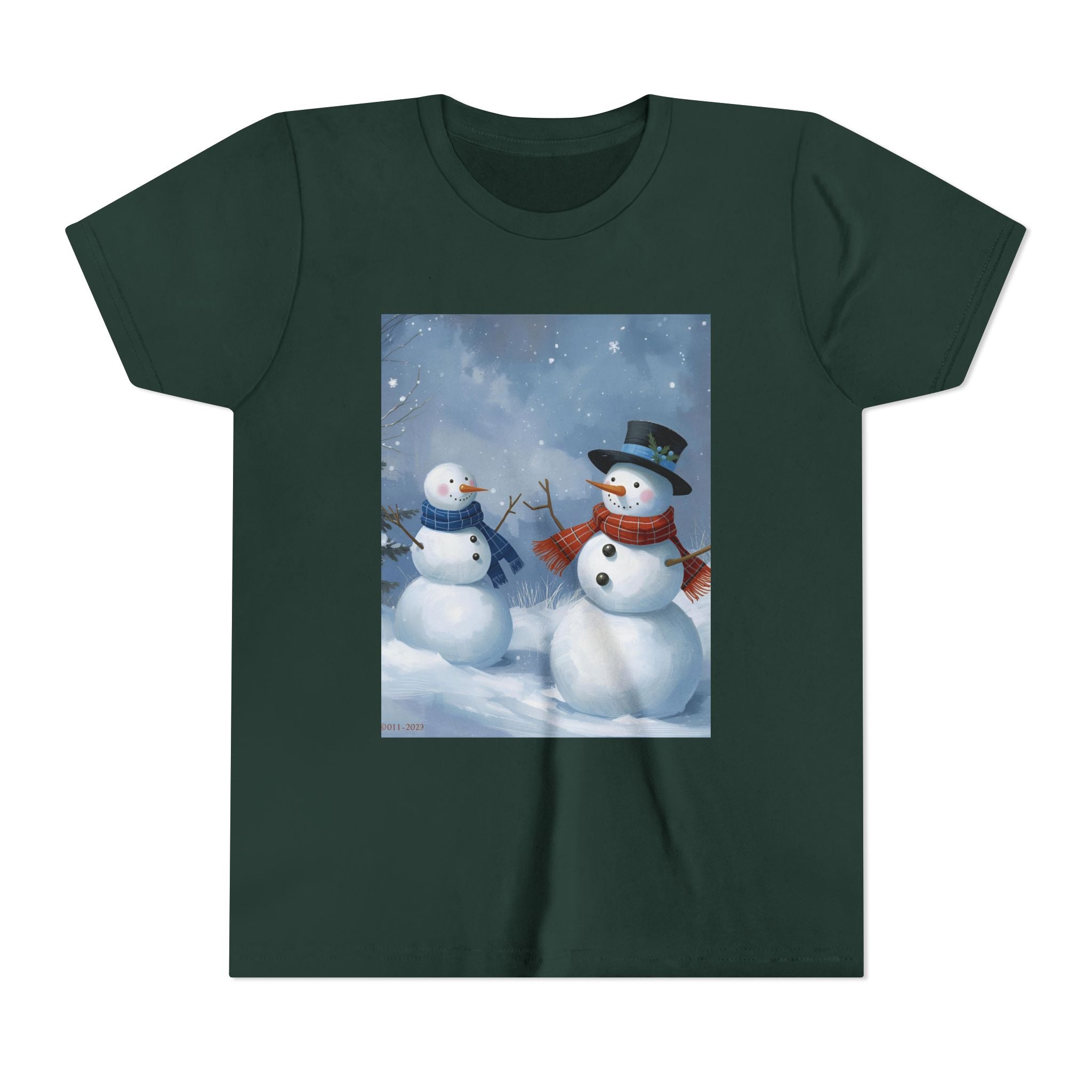 Christmas Snowman Family Youth Short Sleeve Tee