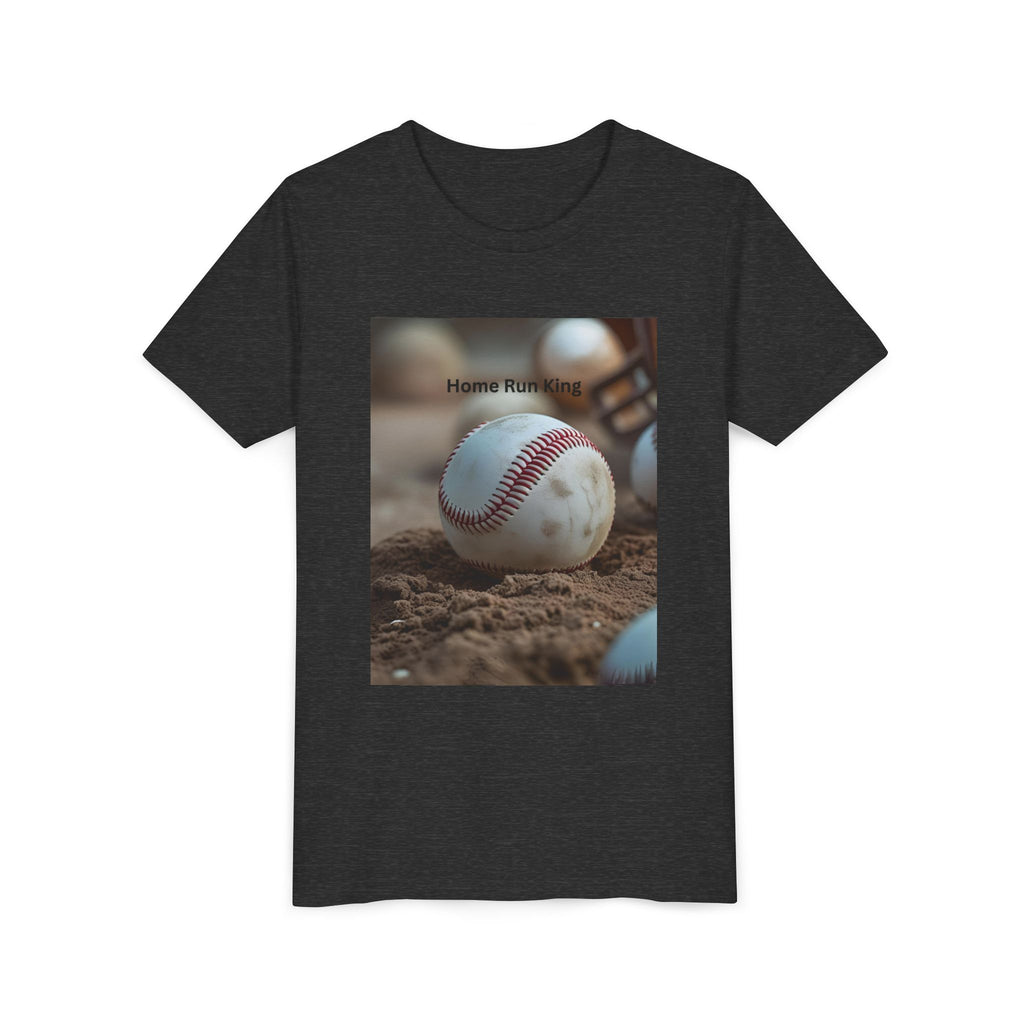 Home Run King Youth Tee, Baseball Shirt, Kids Sports Apparel, Gift for Young Athletes, Perfect for Birthdays, Sports Events, Team Spirit