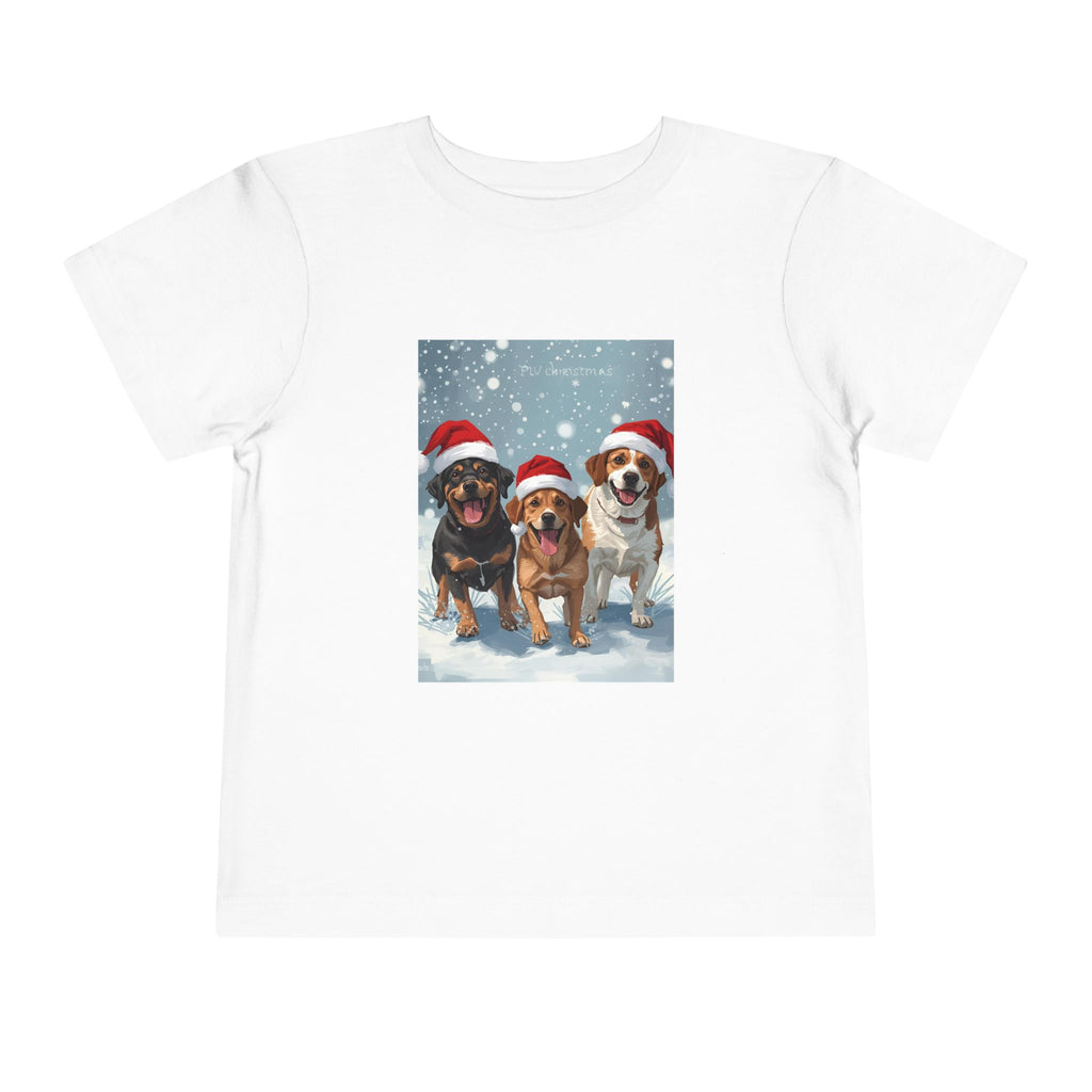 Cute Christmas Dogs Toddler Short Sleeve Tee