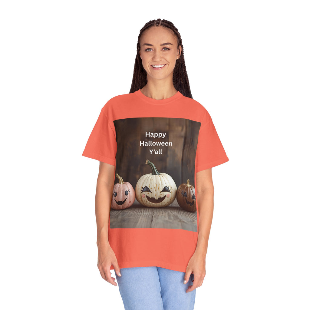 Happy Halloween Y'all T-shirt, Fall Pumpkin Tee, Unisex Halloween Apparel, Cute Halloween Gift, Autumn Wardrobe Essential