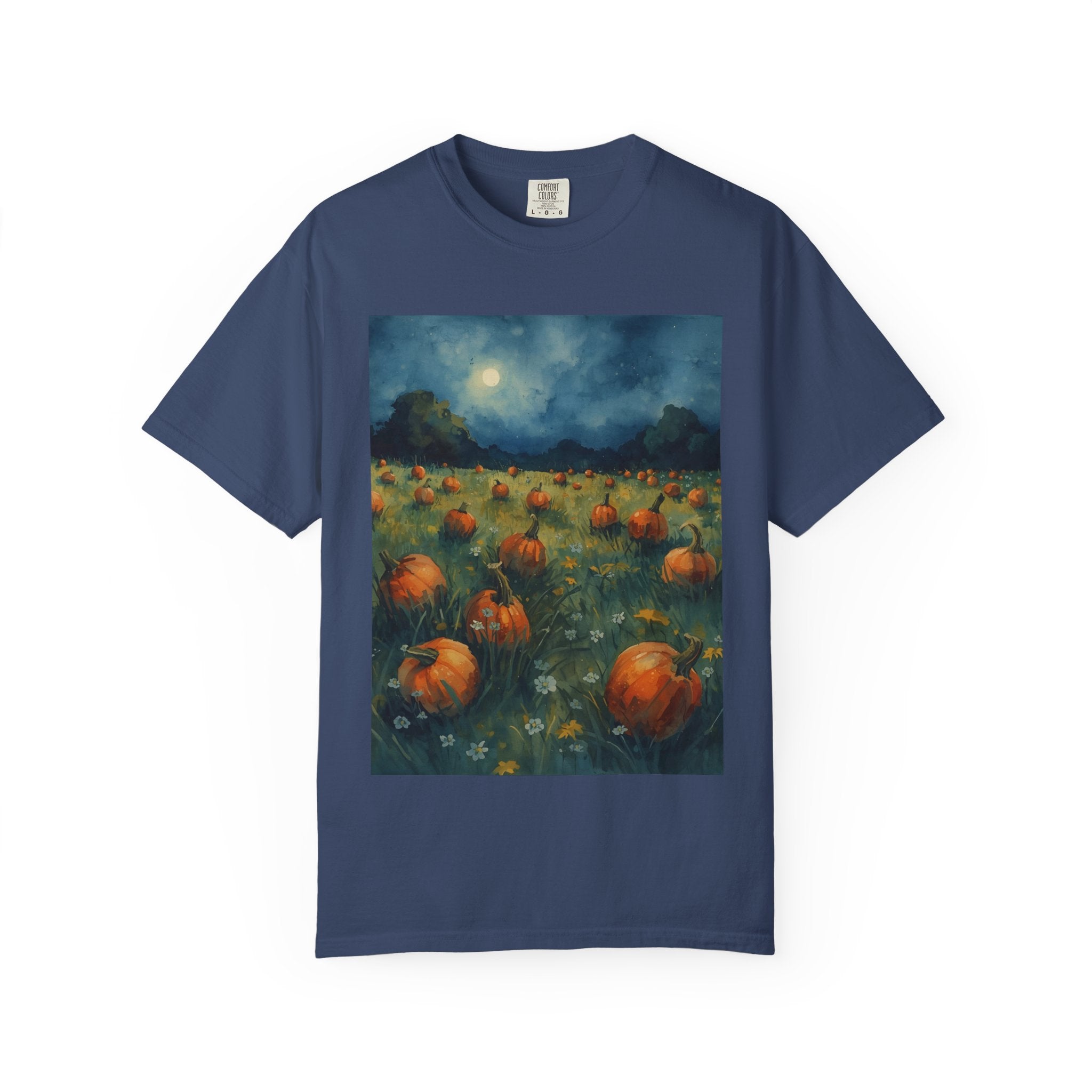 Pumpkin Patch Moonlit T-shirt | Fall Harvest Tee | Halloween Shirt | Unisex Autumn Apparel | Cozy Gift for Pumpkin Lovers