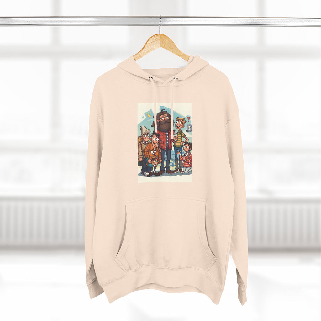 Cozy Family Fun Hoodie, Three-Panel Fleece Sweatshirt, Gift for Parents, Casual Wear, Holiday Apparel, Winter Fashion