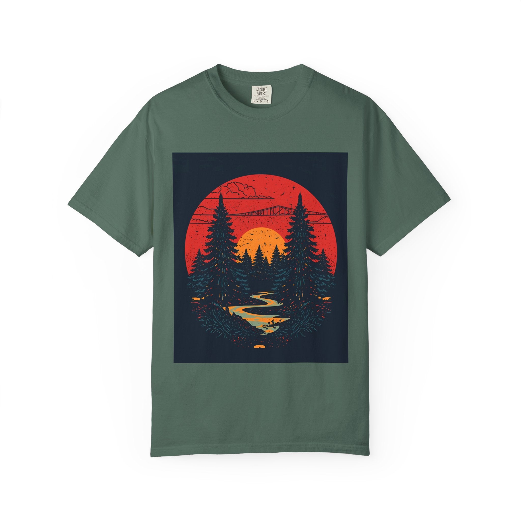 Nature Sunset Unisex T-shirt, Outdoor Adventure Tee, Camping Shirt, Hiking Gear, Mens and Womens Apparel