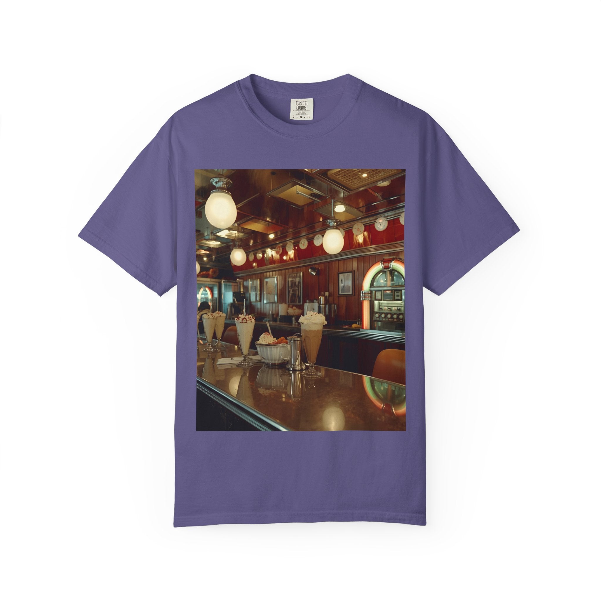 Cozy Cafe Vibe T-Shirt | Unisex Garment-Dyed Tee for Casual Outings, Vintage Style, Ice Cream Lovers, Retro Aesthetic, Everyday Wear