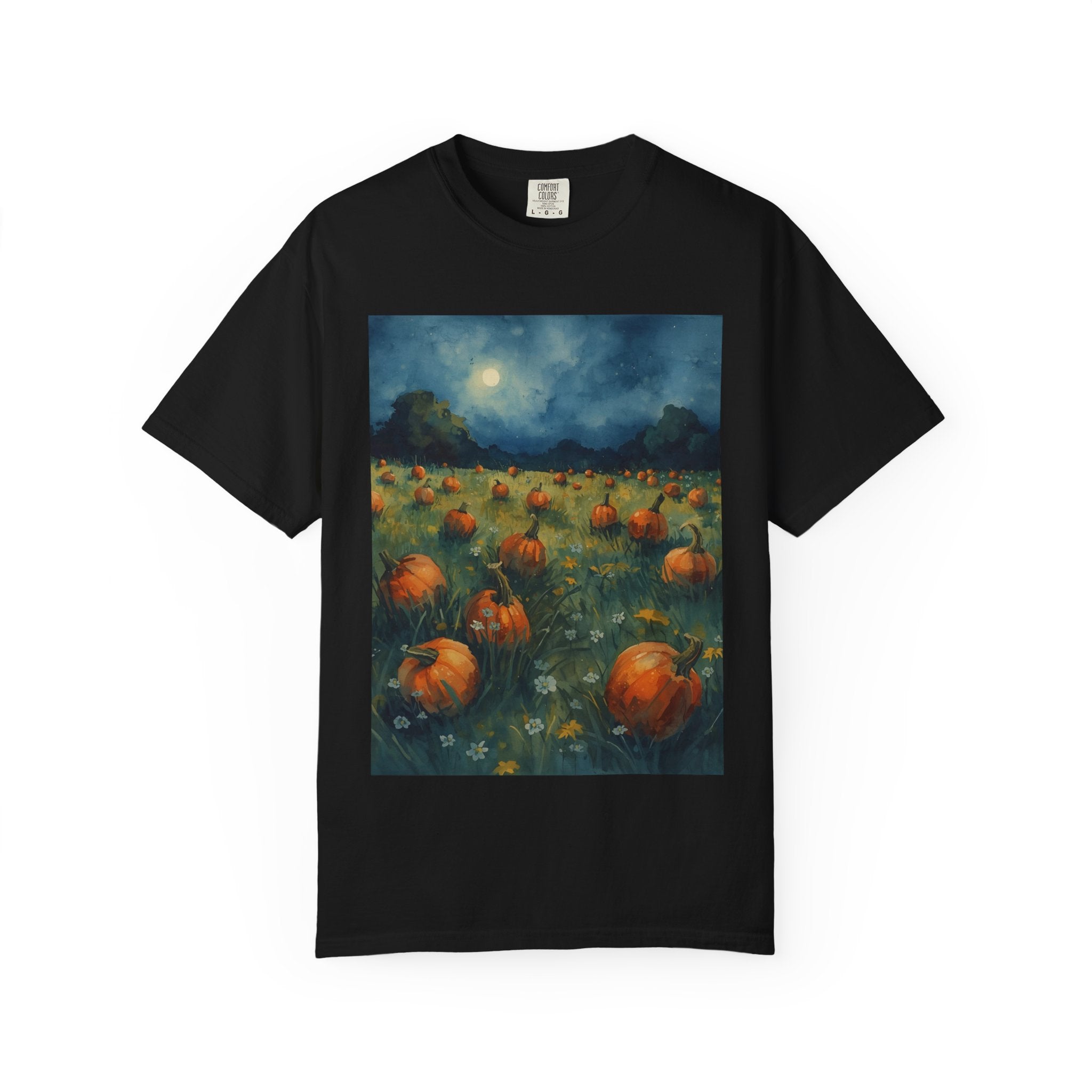 Autumn Pumpkin Field T-shirt | Unisex Fall Tee, Cozy Graphic Shirt, Halloween Gift, Harvest Fashion, Seasonal Wear, Pumpkin Lovers
