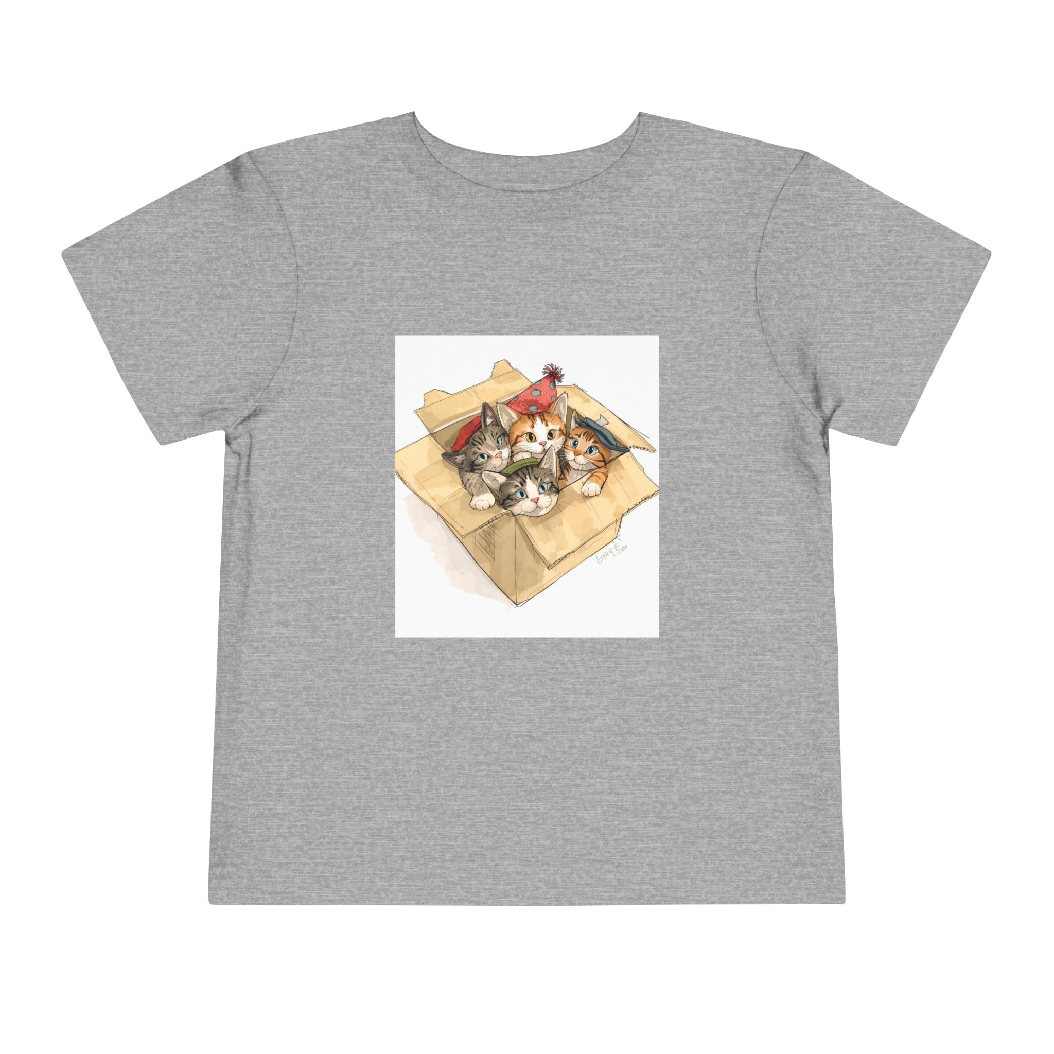 Cute Kittens In Box Toddler Short Sleeve Tee