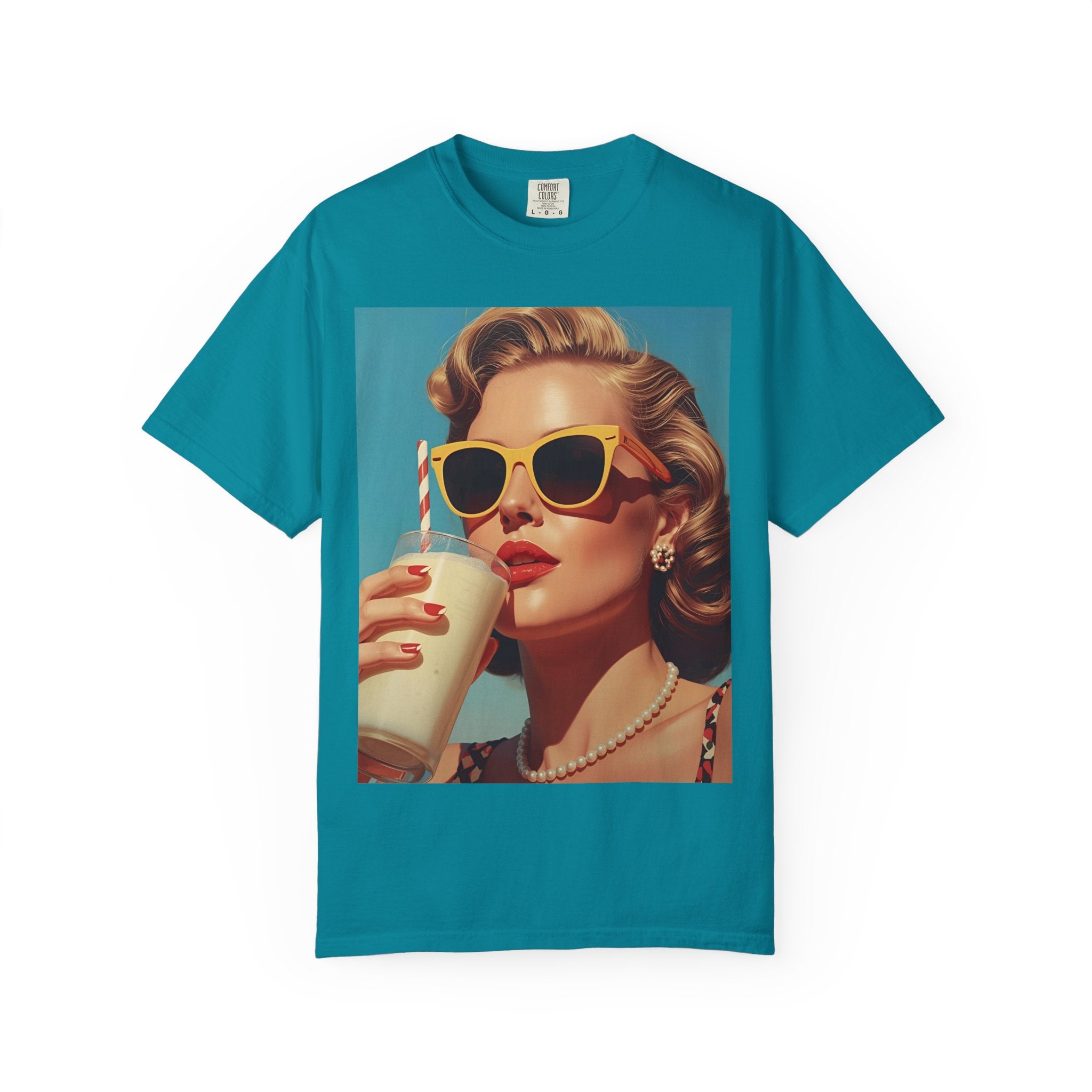 Retro Pop Art Summer Vibe T-shirt | Unisex Garment-Dyed Tee, Vintage Style Shirt, Trendy Summer Wear, Perfect Gift for Her, Casual Everyday Top