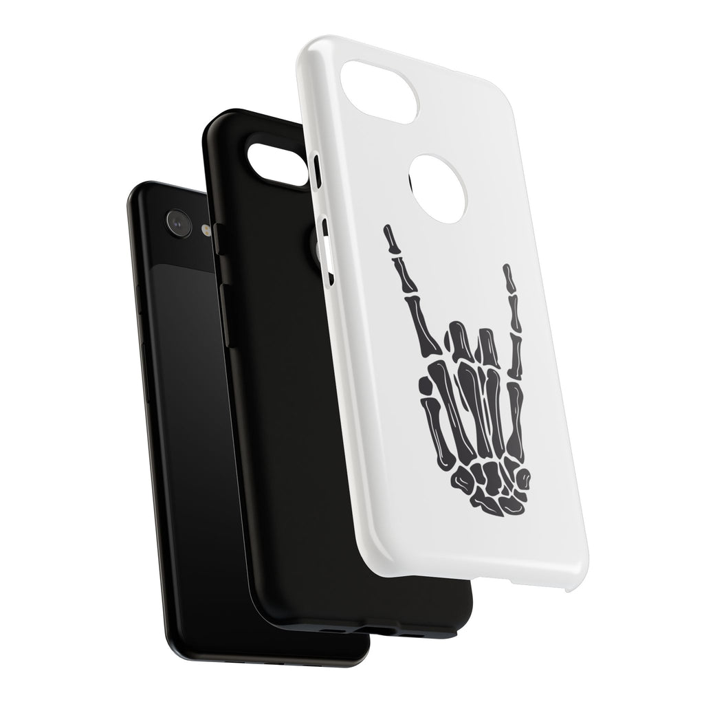 Rock On Skeleton Phone Case, Edgy Phone Cover, Tough Cases for Music Lovers, Halloween Accessories, Gifts for Him