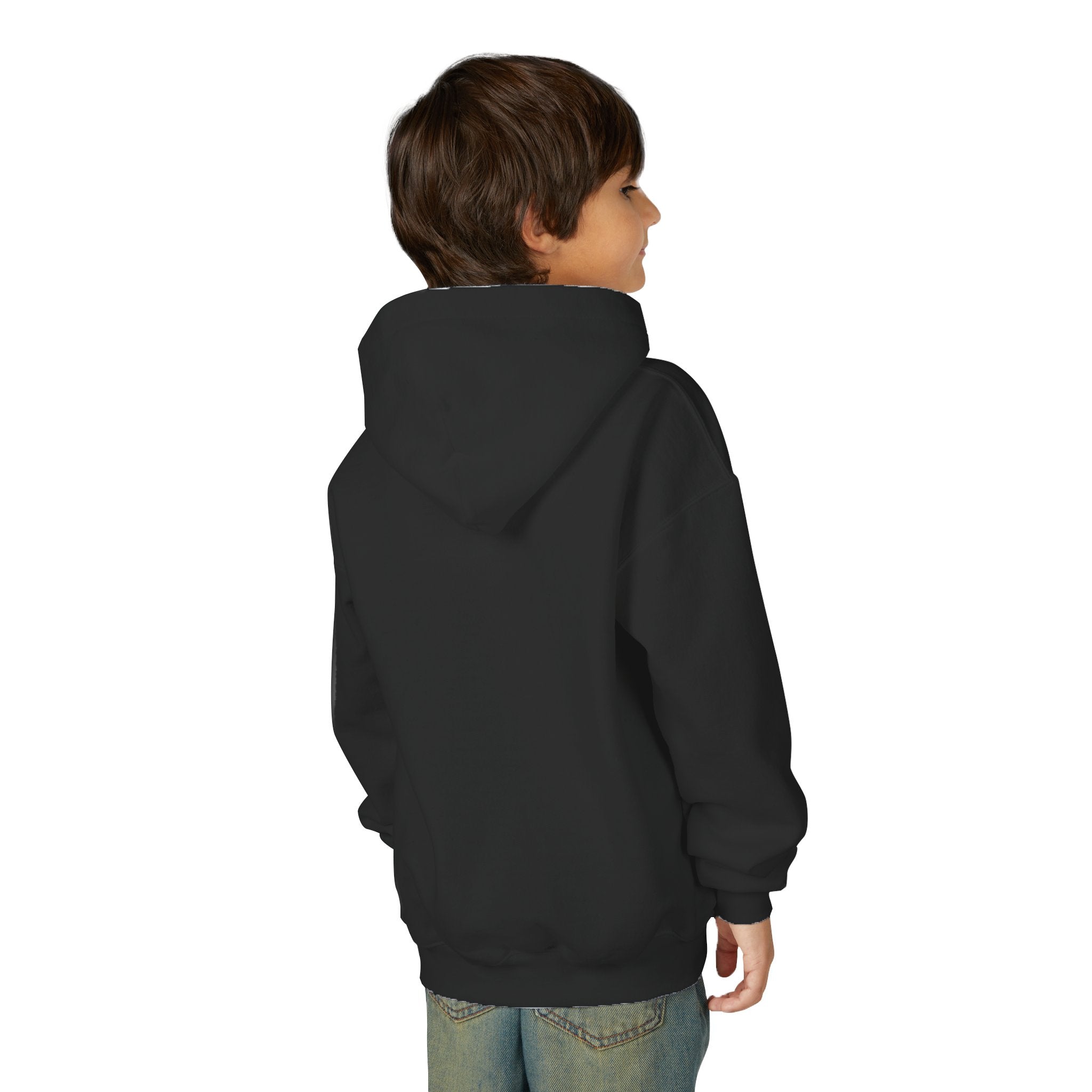 Cozy Christmas Bear Youth Hooded Sweatshirt, Winter Hoodie, Holiday Gift, Cute Sweatshirt for Kids, Festive Apparel