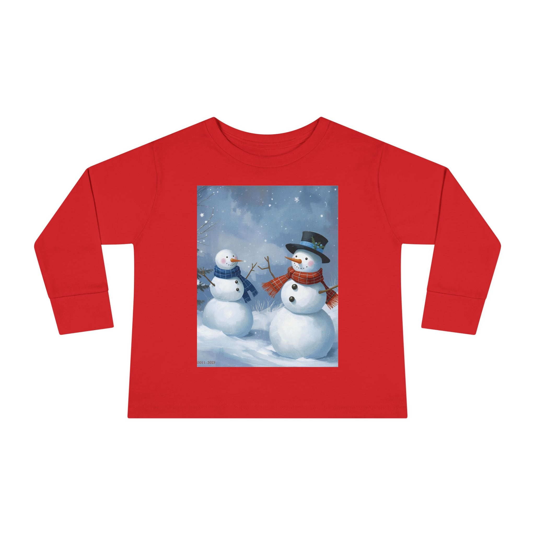 Christmas Snowman Family Toddler Long Sleeve Tee