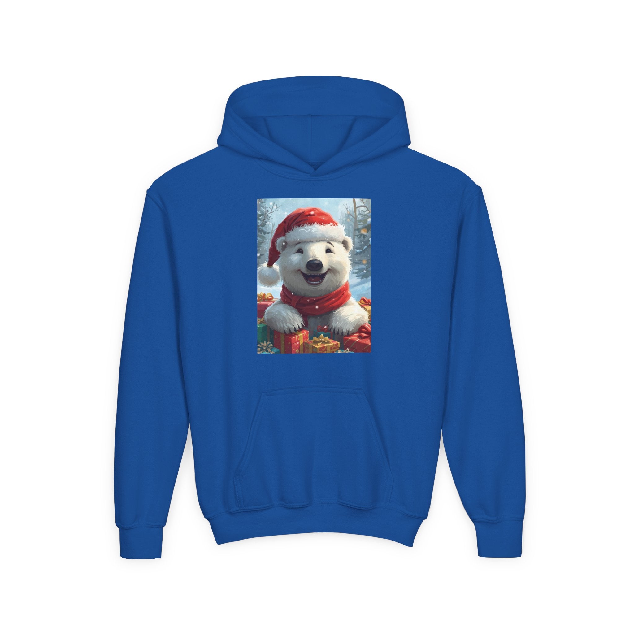 Christmas Bear Youth Heavy Blend Hooded Sweatshirt
