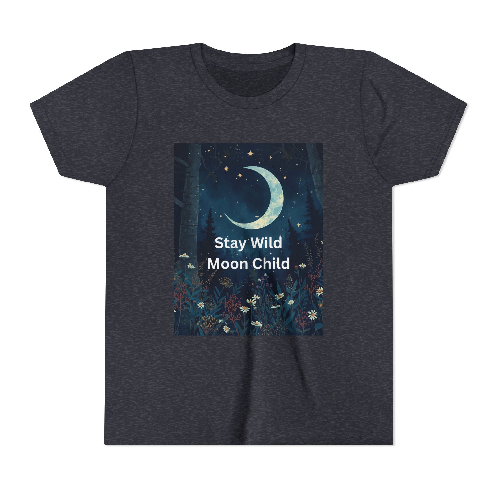 Stay Wild Moon Child Youth Tee - Adventure Tee, Nature Inspired Shirt, Cute Kids Clothing, Gift for Young Explorers, Eco-Friendly Tee